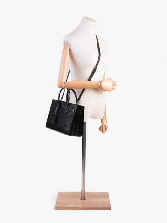 Saint Laurent Sac De Jour Black Embossed Leather Baby