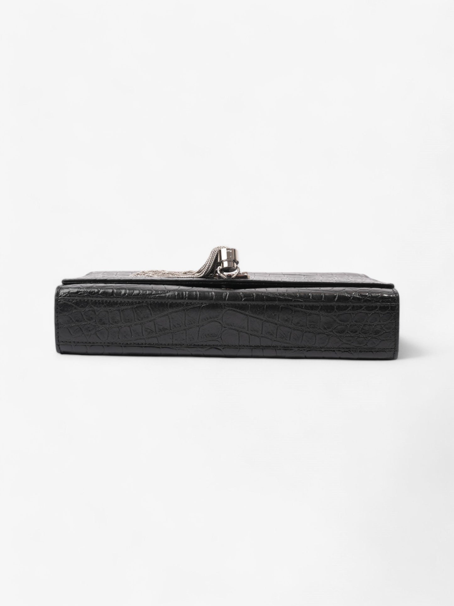 Saint Laurent Kate Tassle Bag Black Embossed Leather Medium