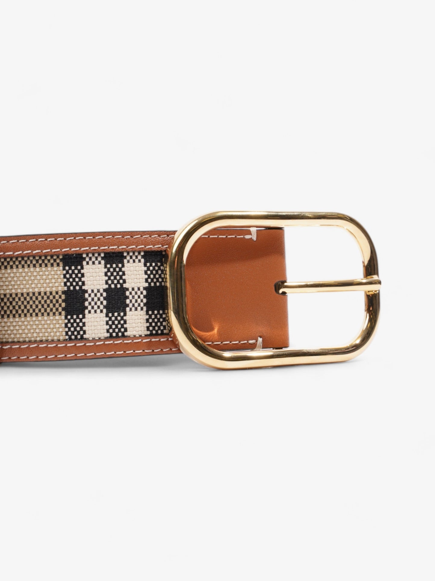 Burberry Check Belt Archive Beige / Gold Canvas Large - 124cm