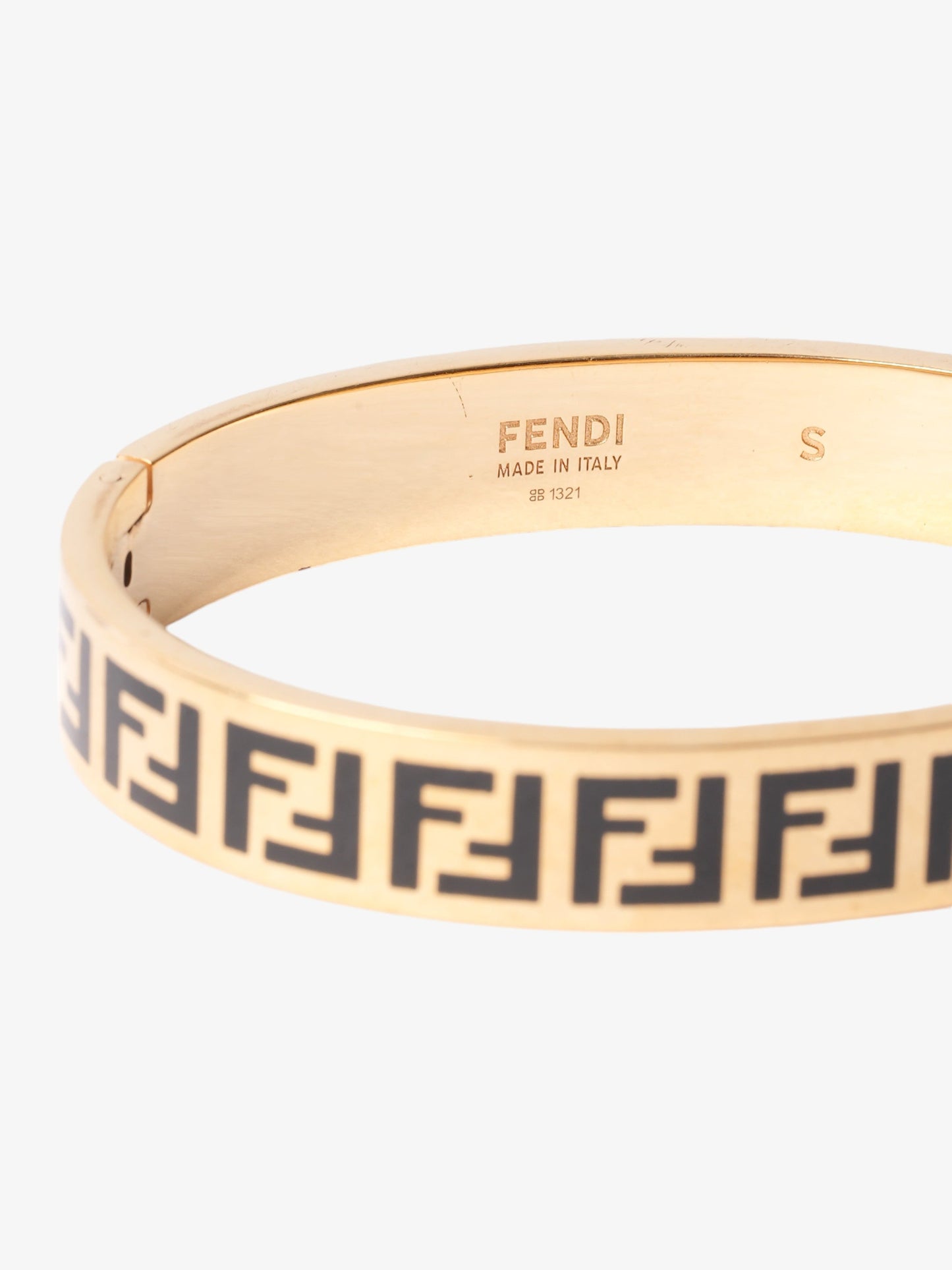 Fendi Forever Fendi Bracelet Gold / Black Base Metal Small (Circumference - 14-16cm)