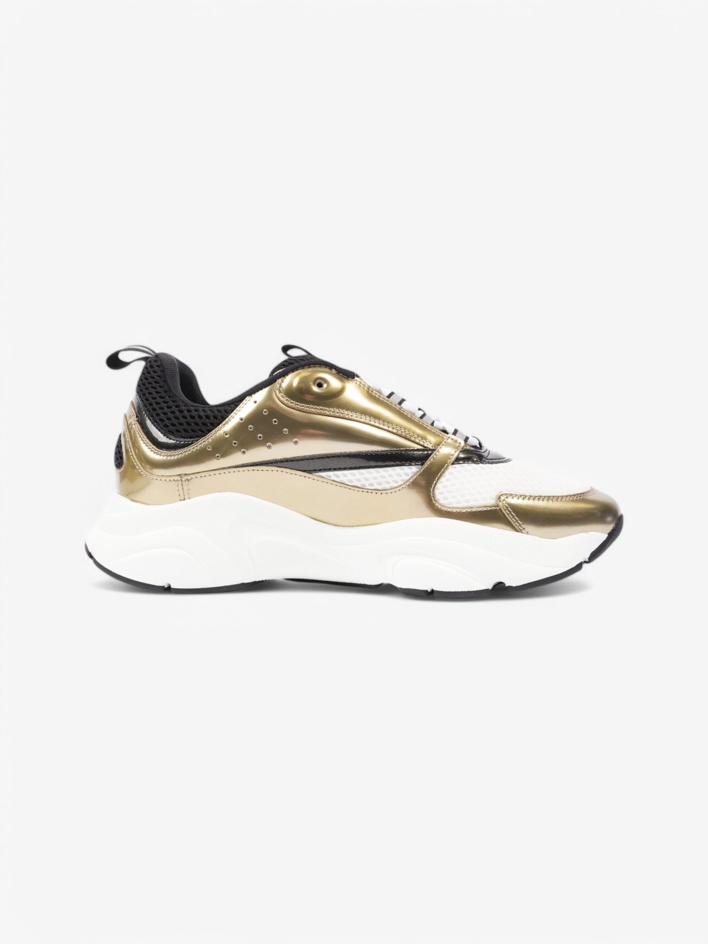 Christian Dior B22 Sneakers White / Gold / Black Mesh EU 42 UK 8