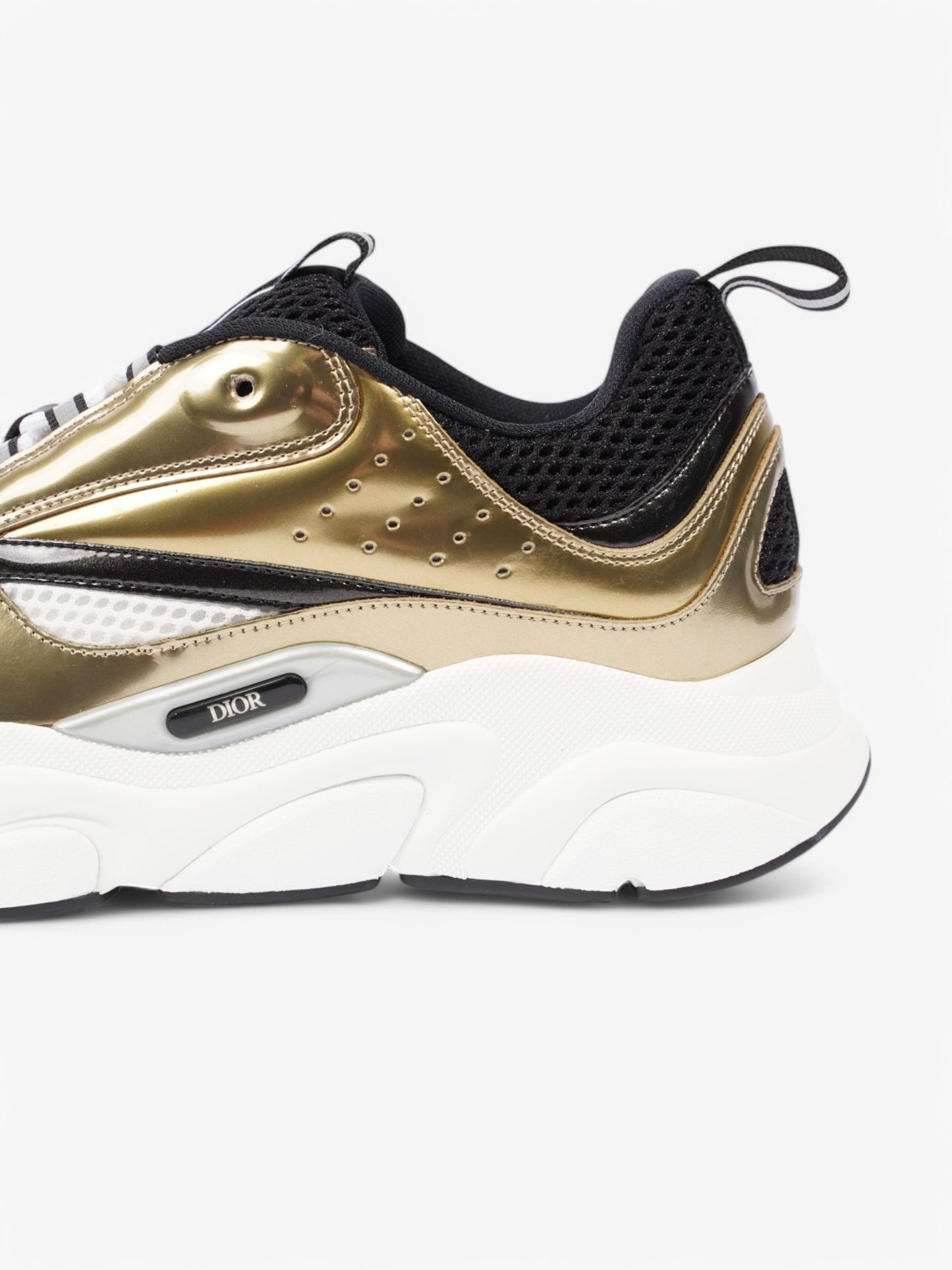 Christian Dior B22 Sneakers White / Gold / Black Mesh EU 42 UK 8