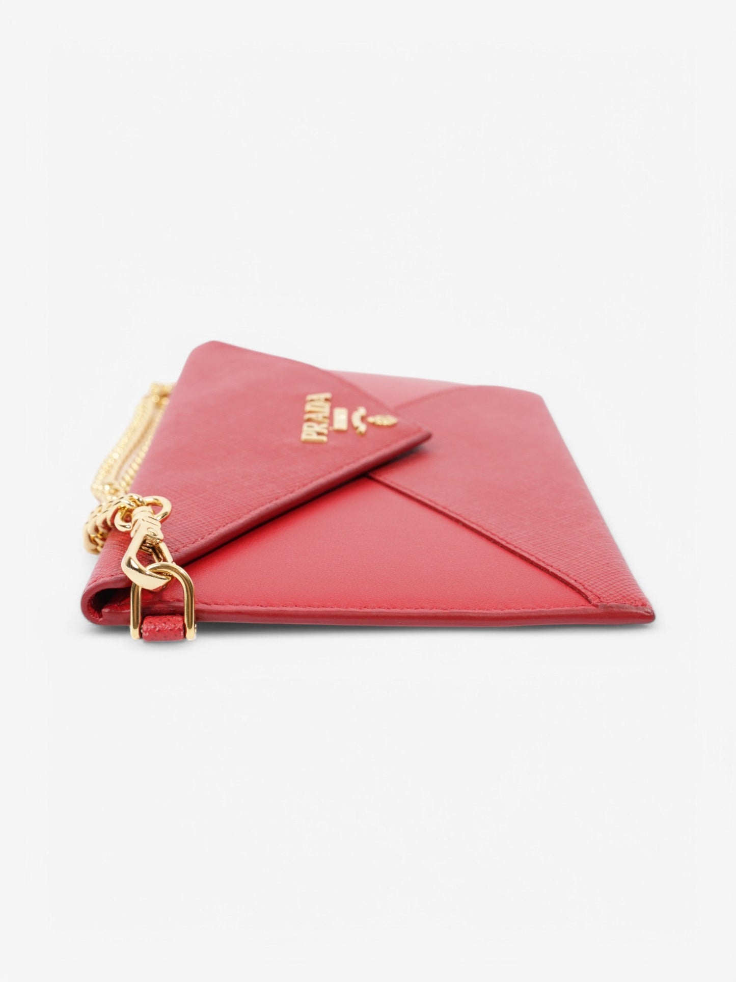 Prada Envelope Wristlet Red Saffiano Leather