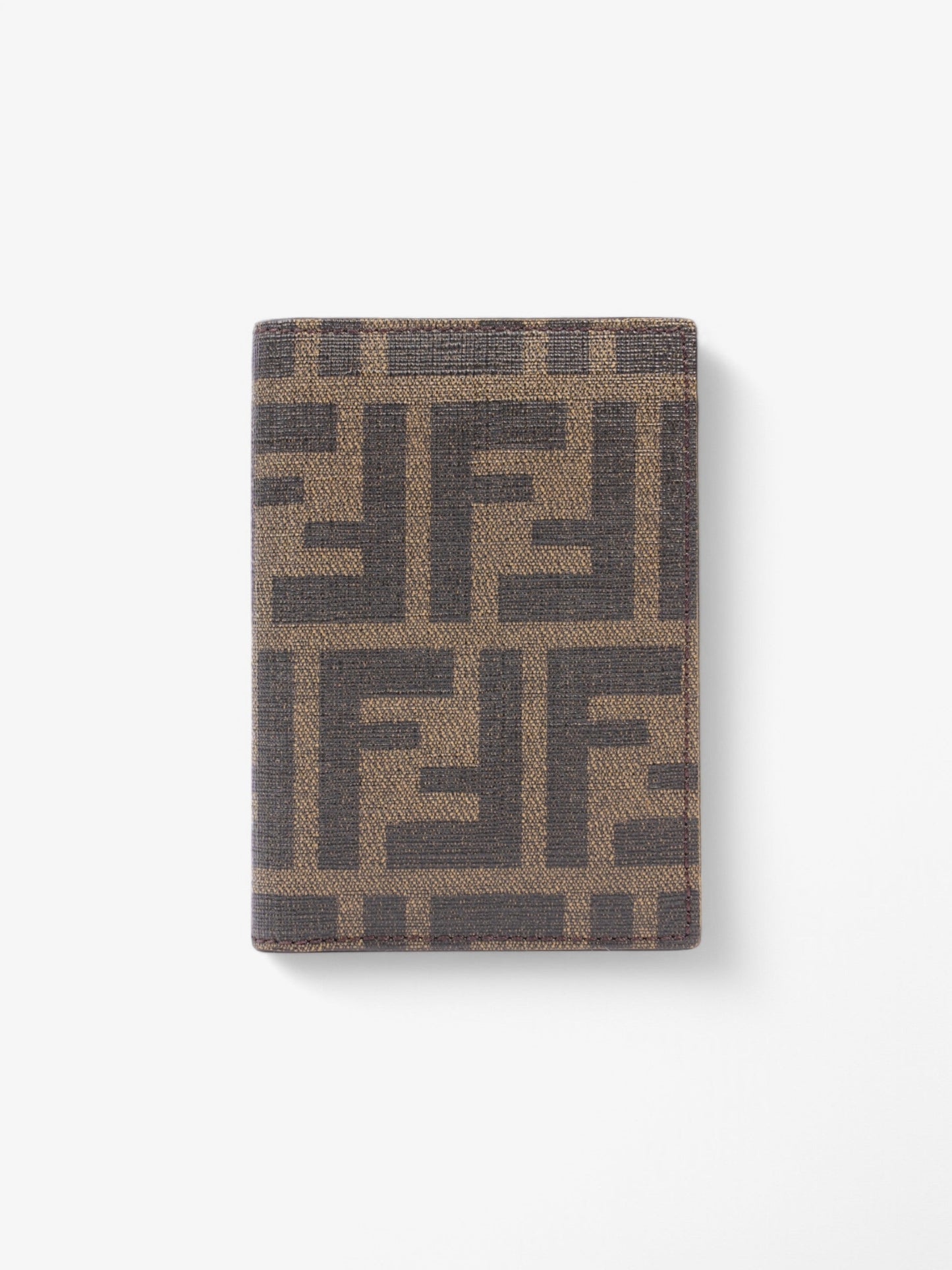 Fendi Card Holder Brown Coated Canvas