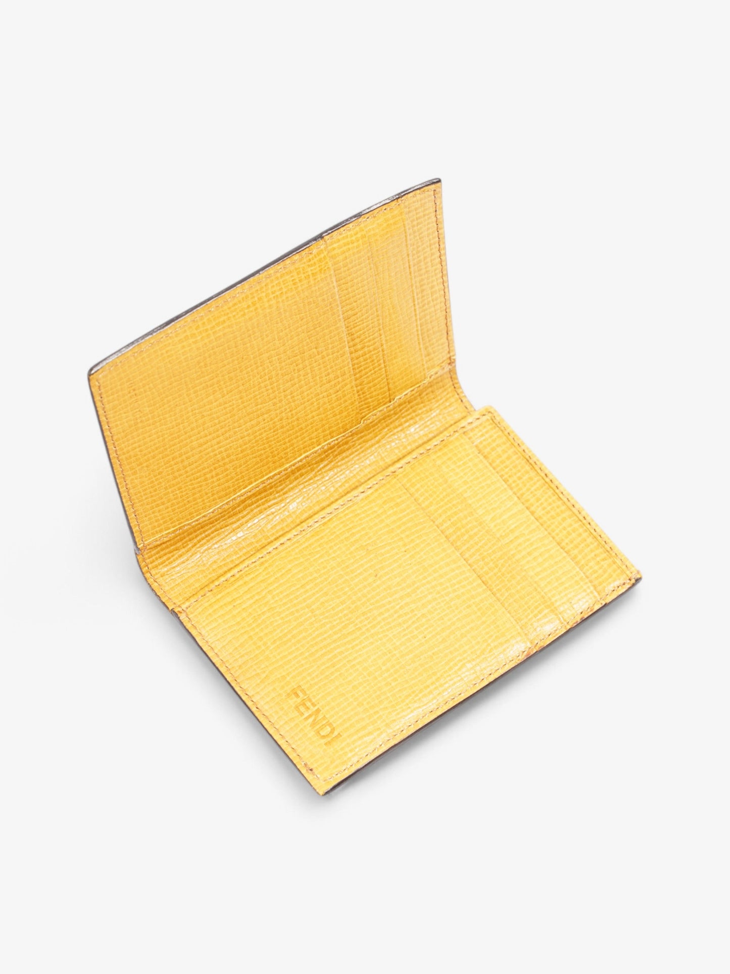 Fendi Card Holder Brown Coated Canvas