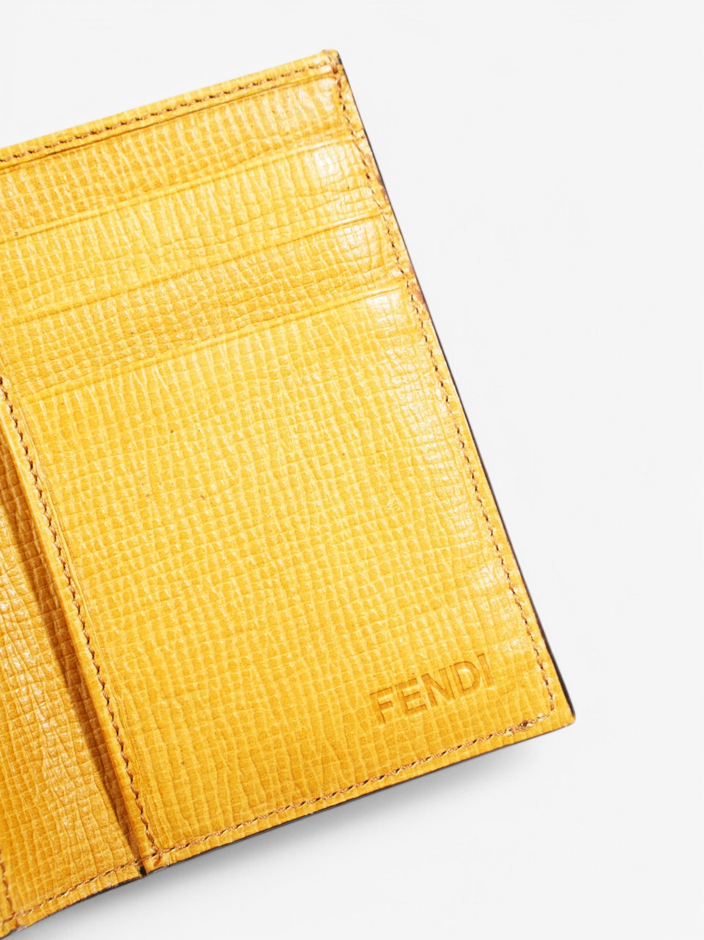 Fendi Card Holder Brown Coated Canvas