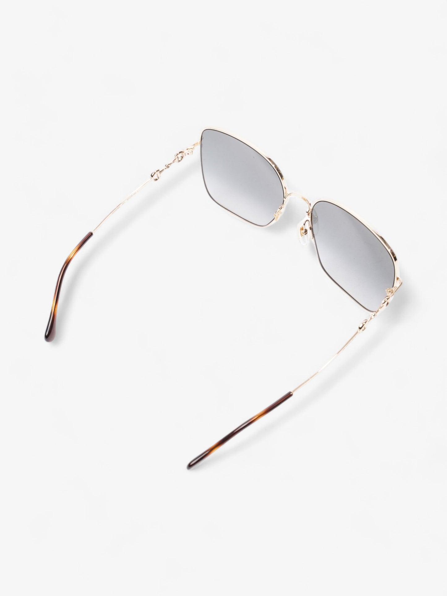 Gucci Square Framed Sunglasses Gold Acetate 140mm