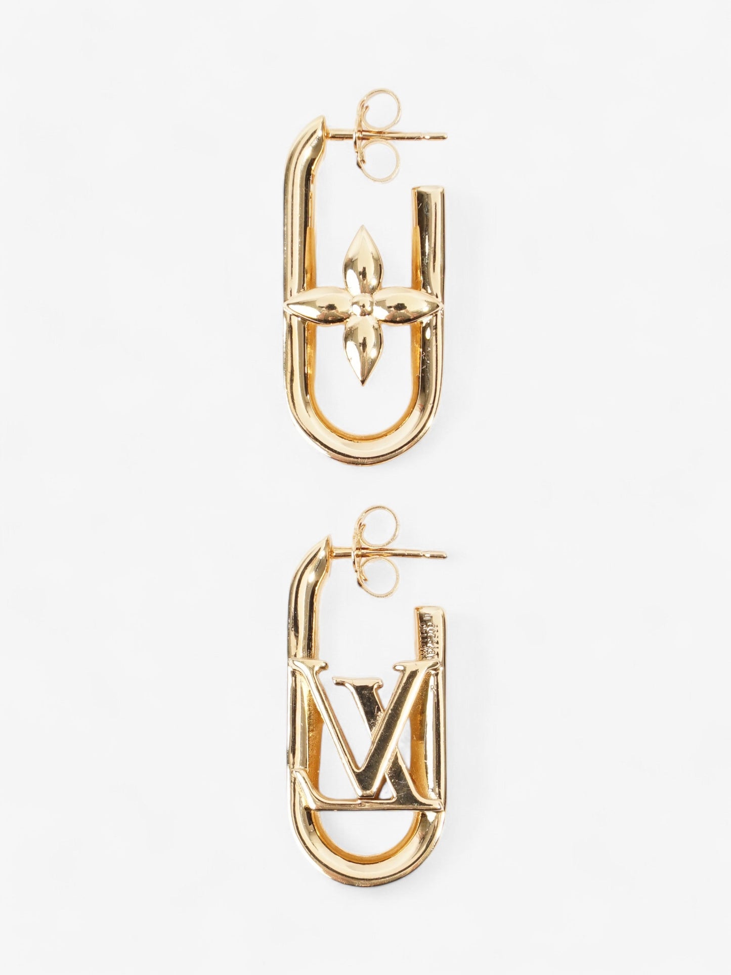 Louis Vuitton My LV Chain Earrings Gold Brass