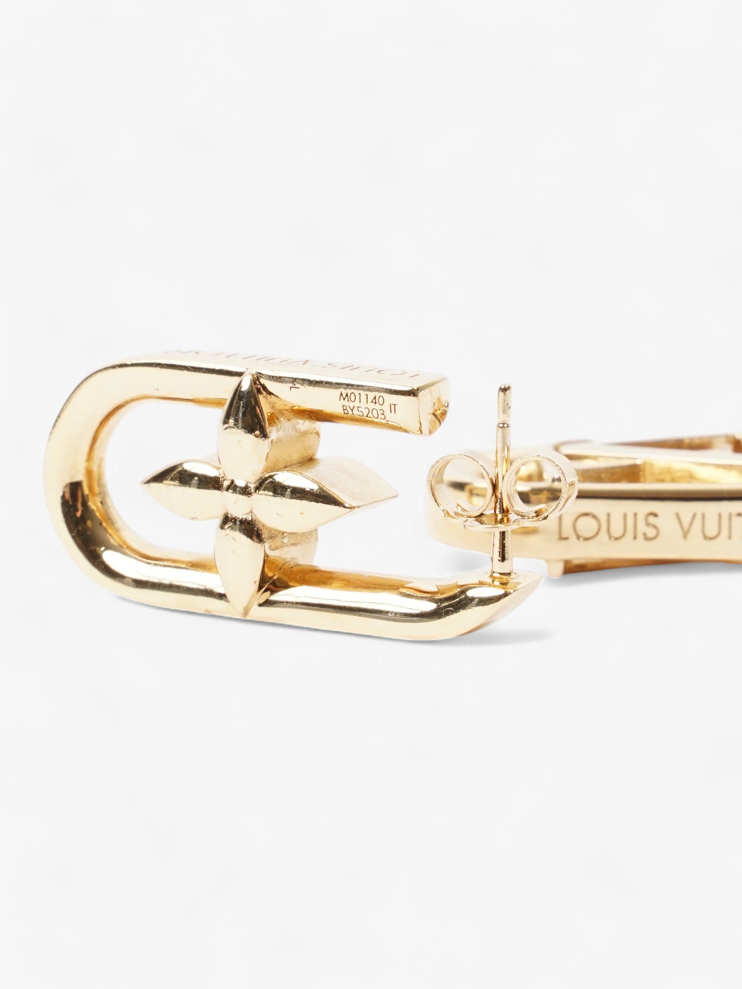 Louis Vuitton My LV Chain Earrings Gold Brass