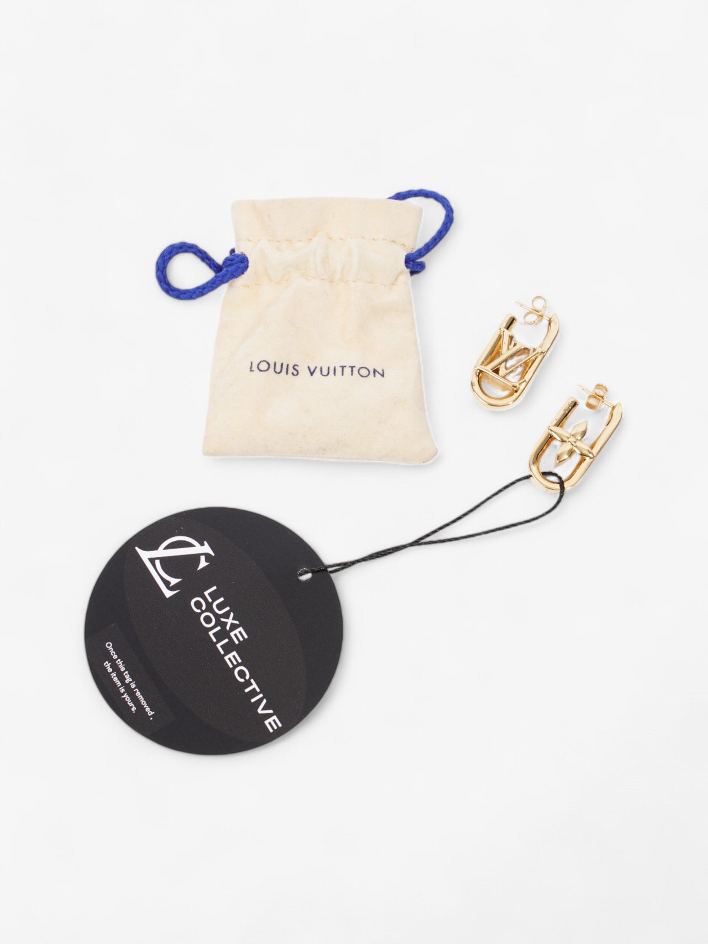 Louis Vuitton My LV Chain Earrings Gold Brass
