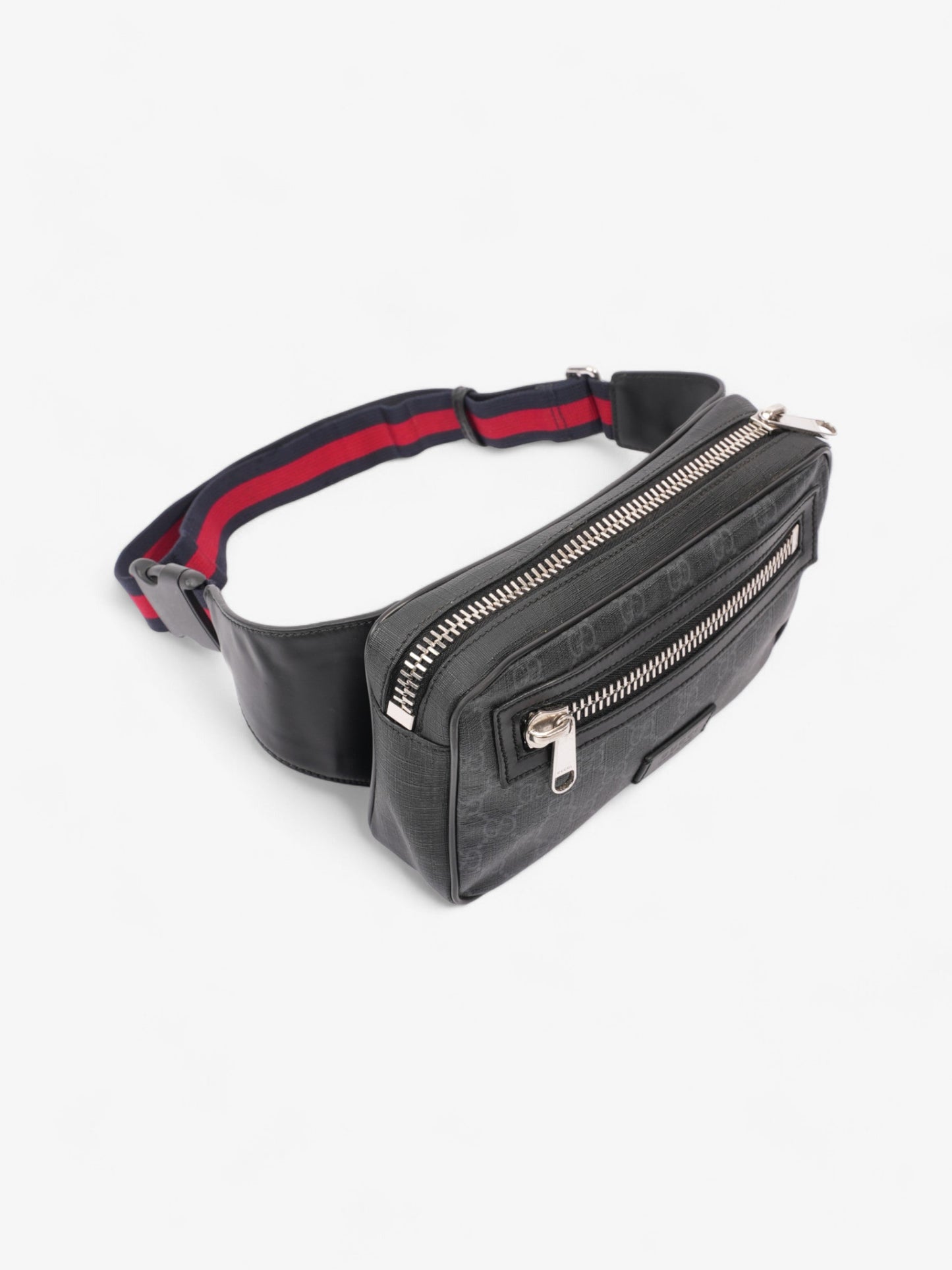 Gucci Web Belt Bag GG Supreme / Red / Blue Coated Canvas