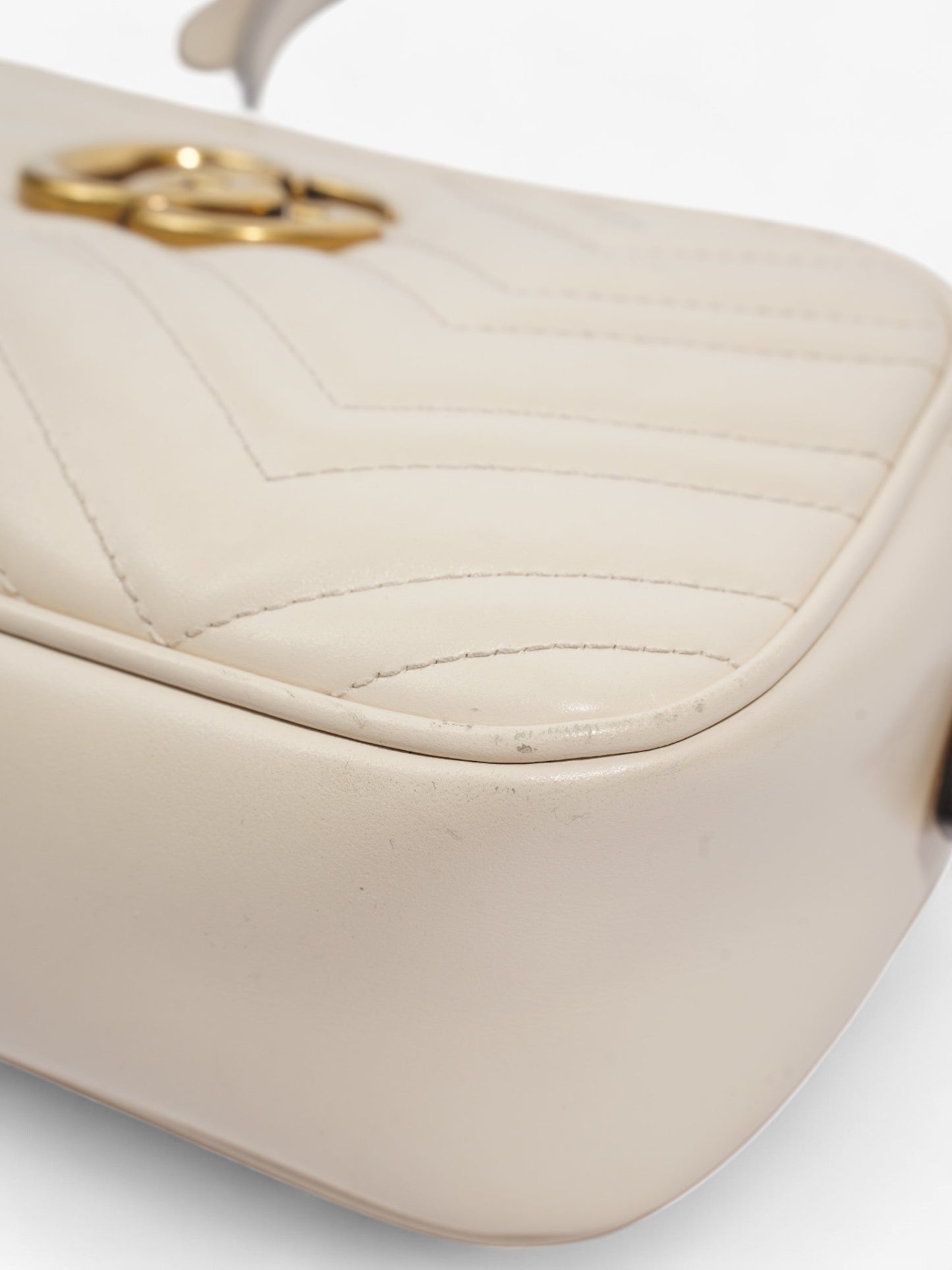 Gucci GG Marmont White Matelasse Leather Small
