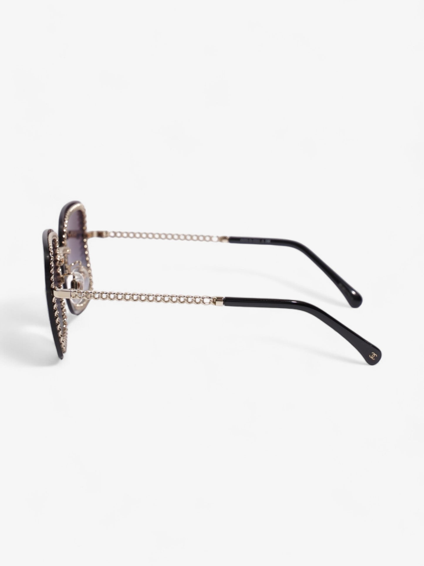 Chanel Square Sunglasses Black / Gold Base Metal 140mm