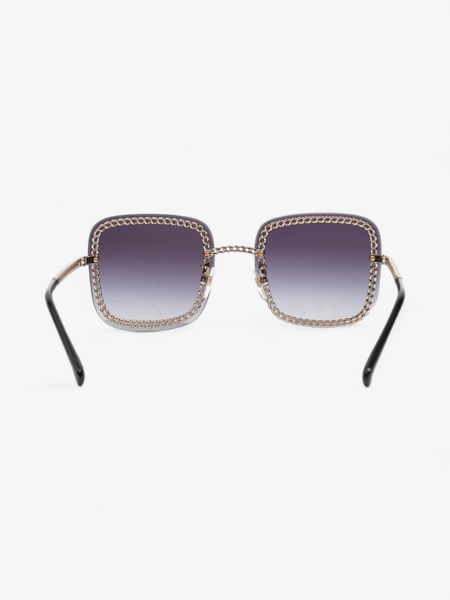Chanel Square Sunglasses Black / Gold Base Metal 140mm