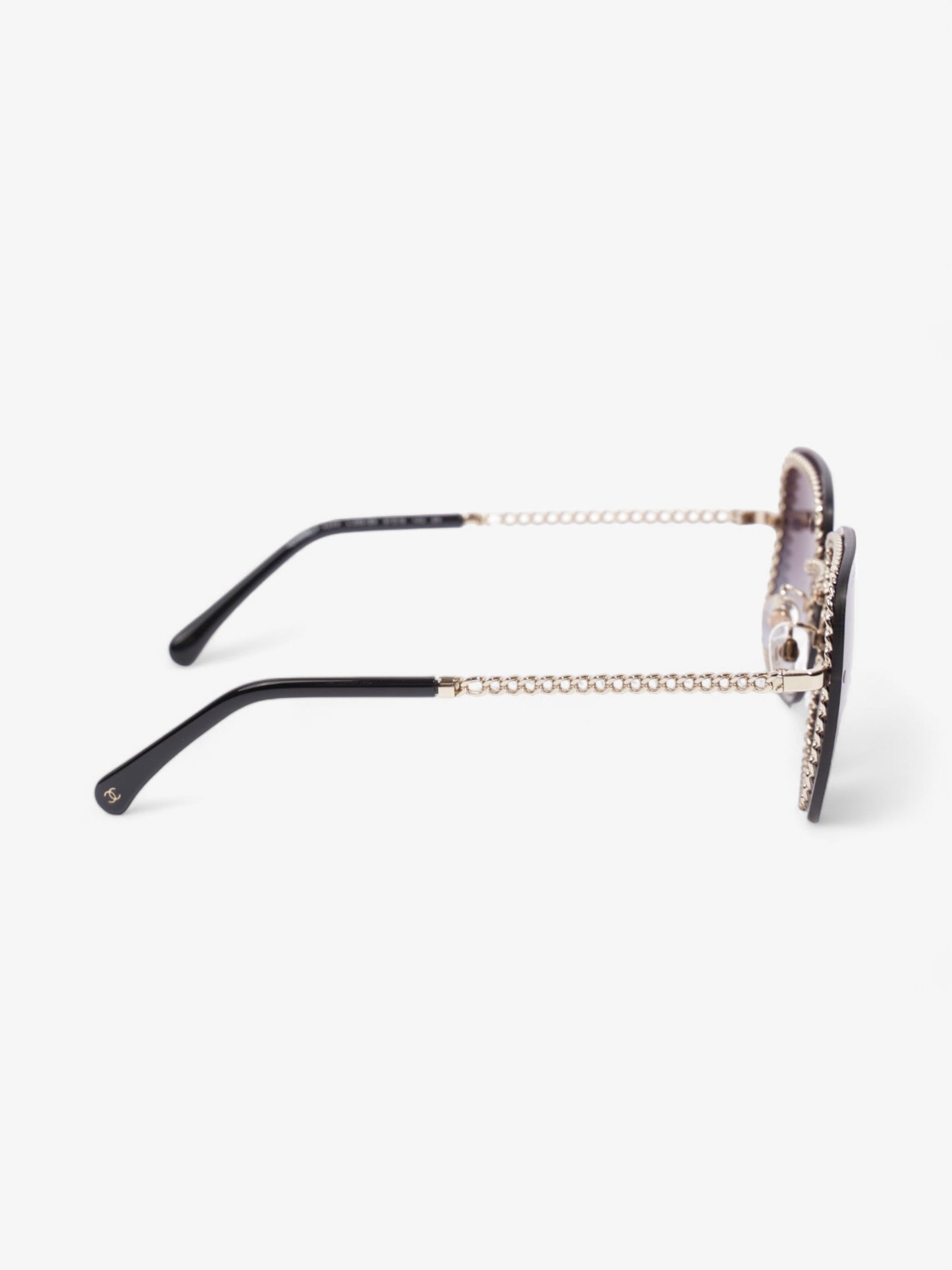 Chanel Square Sunglasses Black / Gold Base Metal 140mm