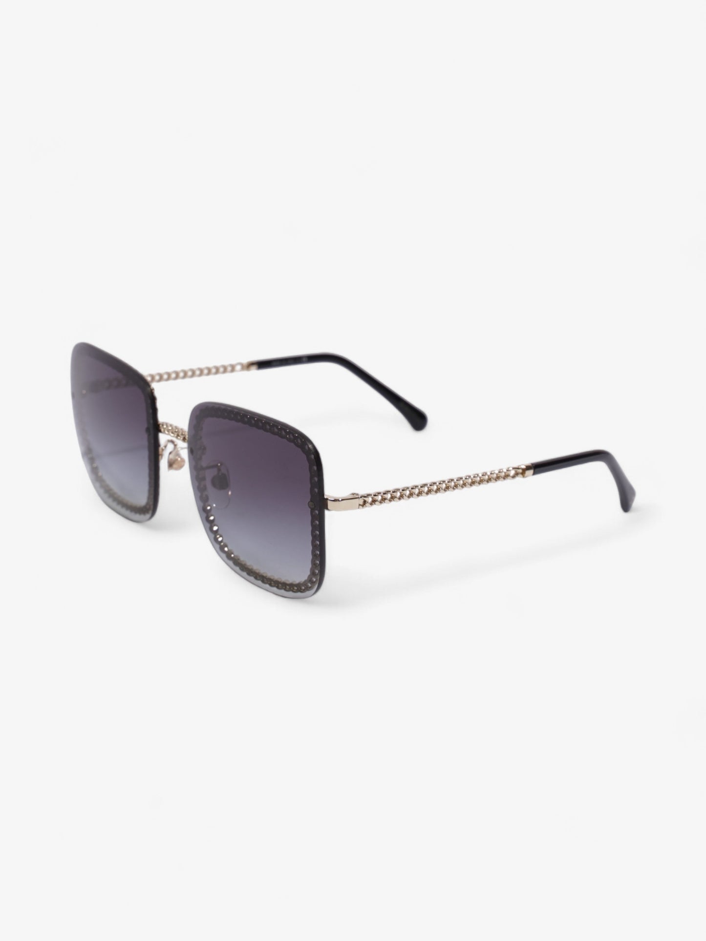 Chanel Square Sunglasses Black / Gold Base Metal 140mm