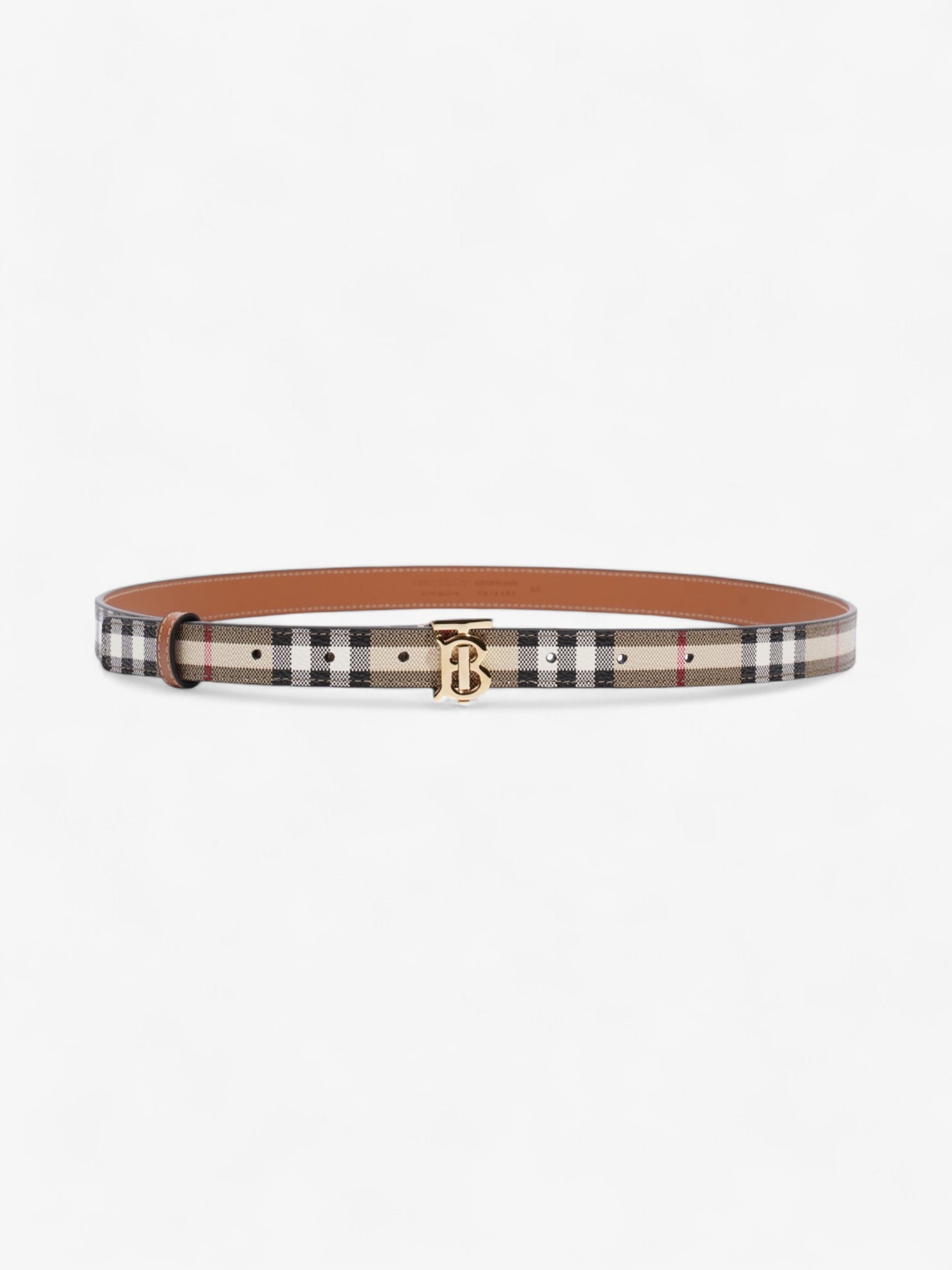 Burberry TB Belt Vintage Check / Gold Canvas Medium - 101.5cm