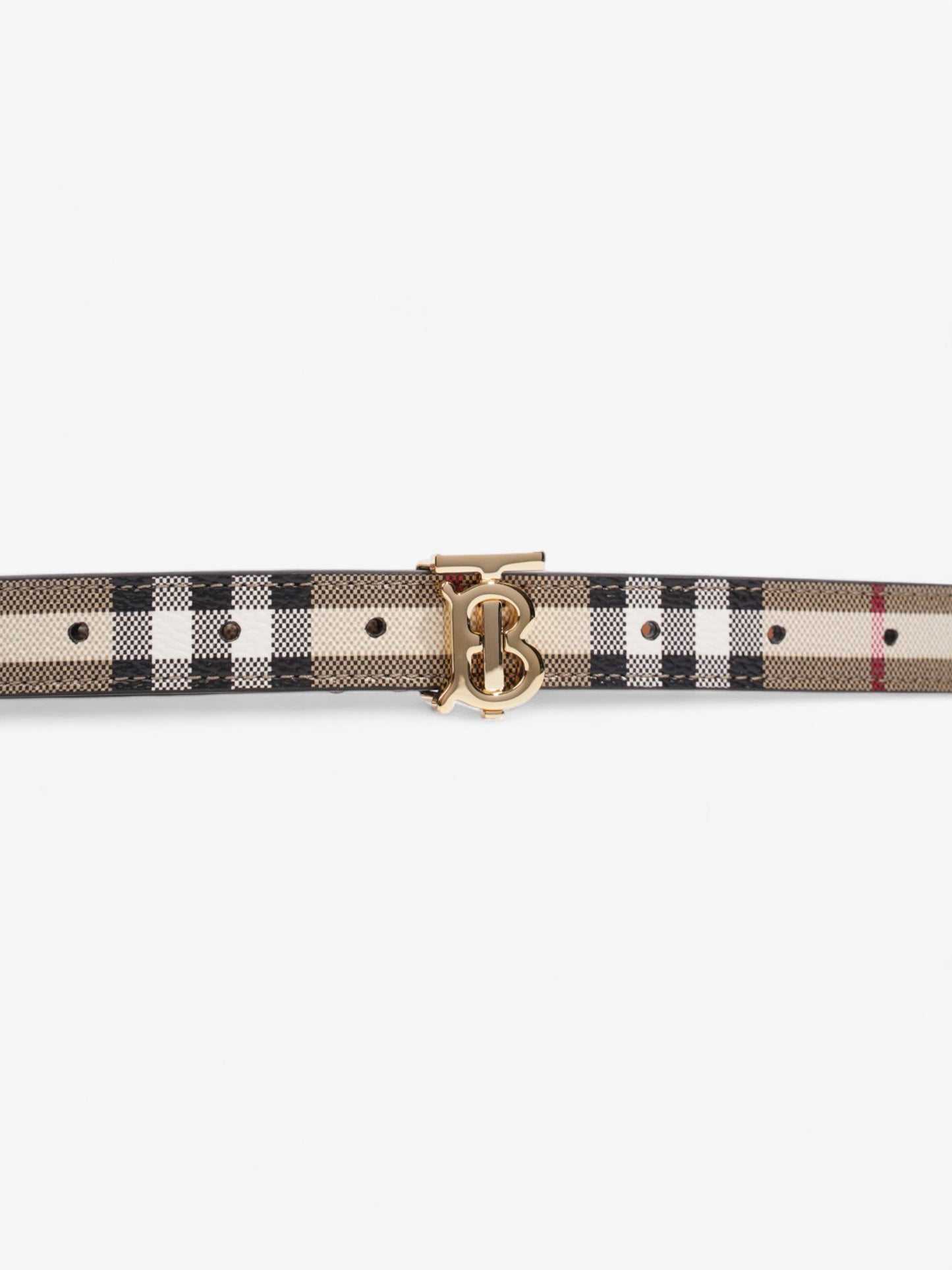 Burberry TB Belt Vintage Check / Gold Canvas Medium - 101.5cm