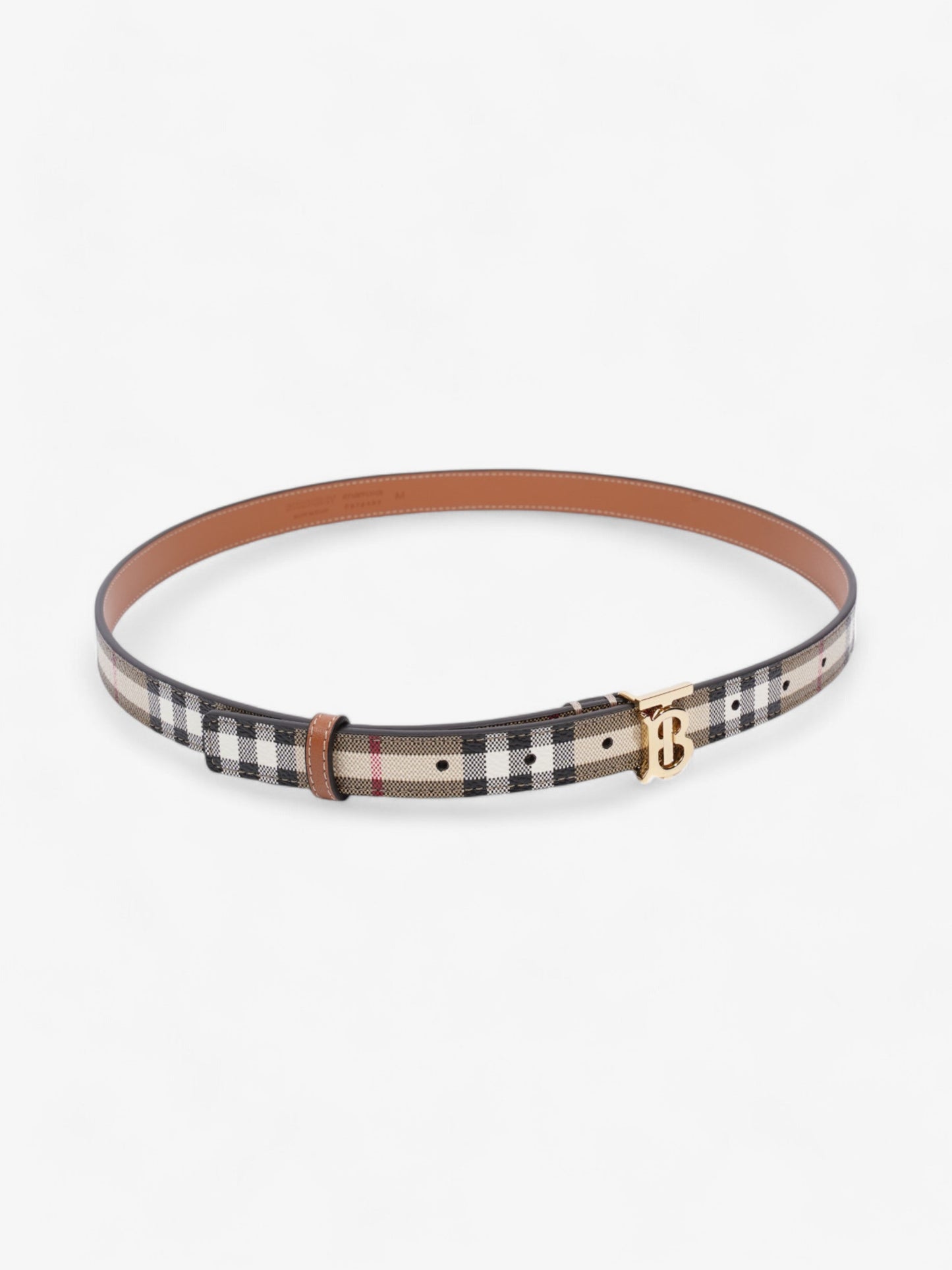 Burberry TB Belt Vintage Check / Gold Canvas Medium - 101.5cm