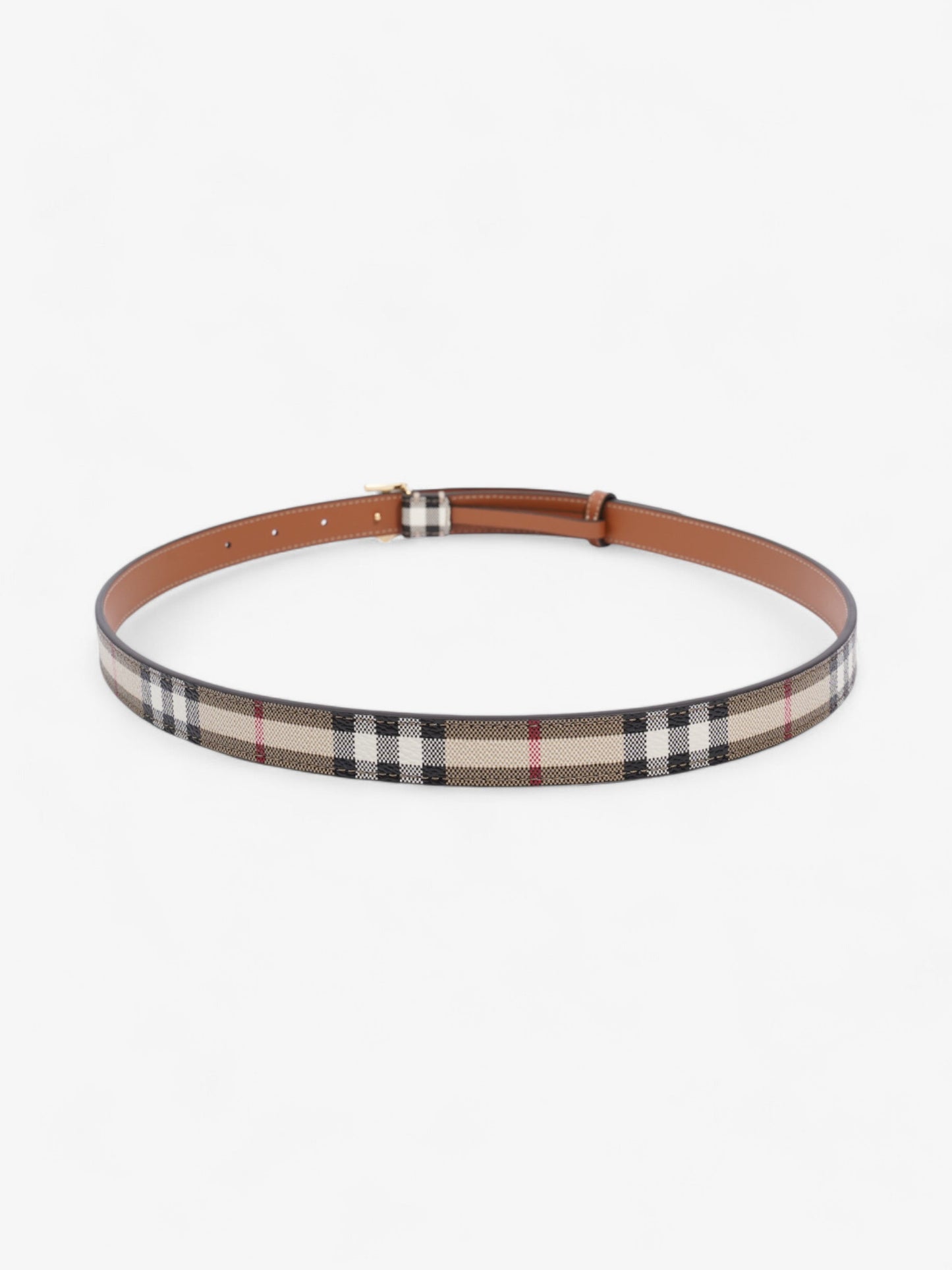 Burberry TB Belt Vintage Check / Gold Canvas Medium - 101.5cm
