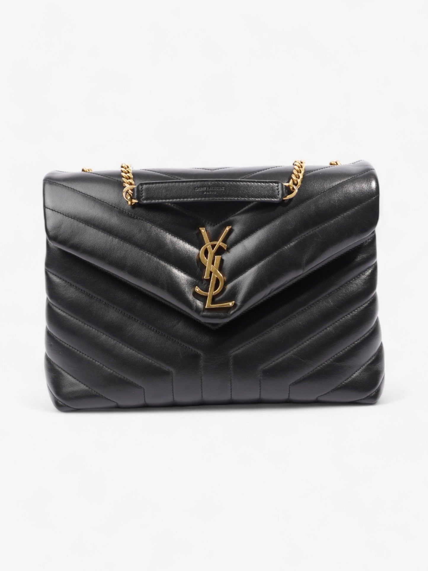 Saint Laurent Lou Lou Black Calfskin Leather Medium