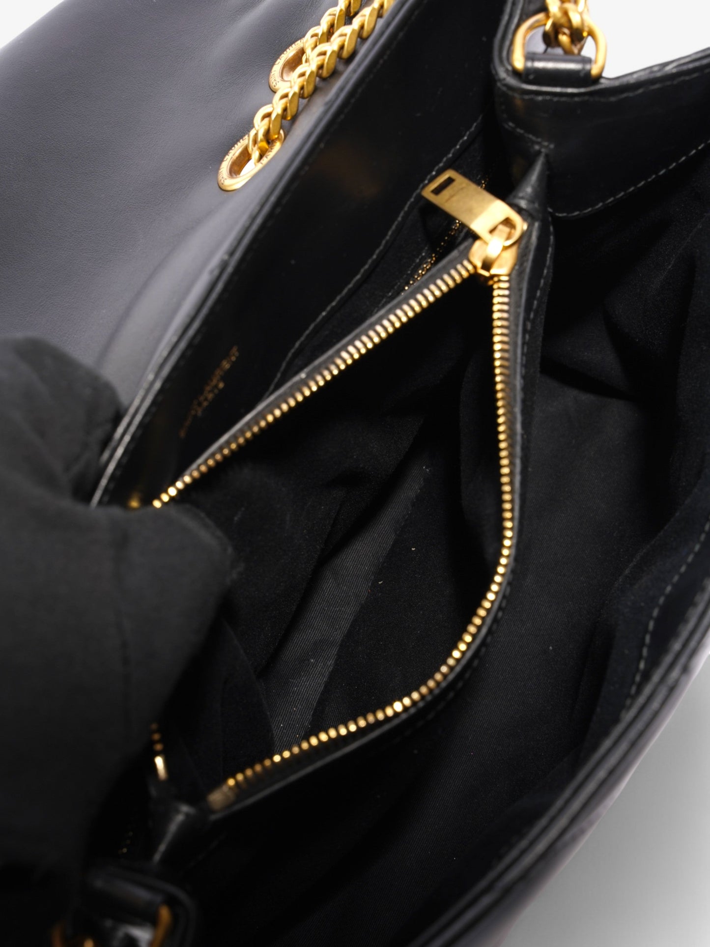 Saint Laurent Lou Lou Black Calfskin Leather Medium