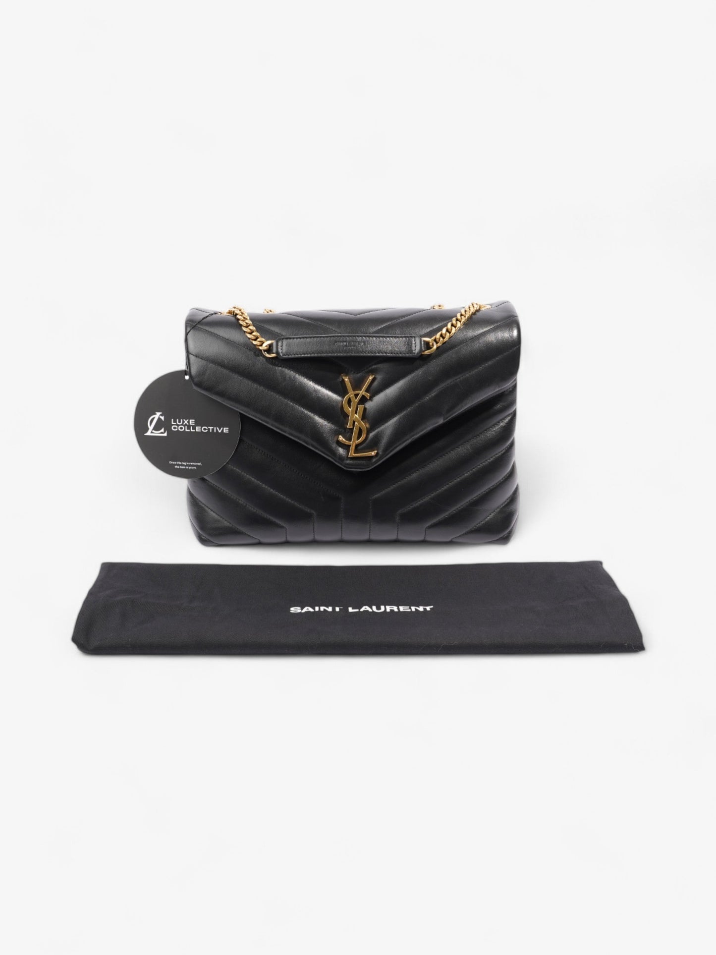 Saint Laurent Lou Lou Black Calfskin Leather Medium