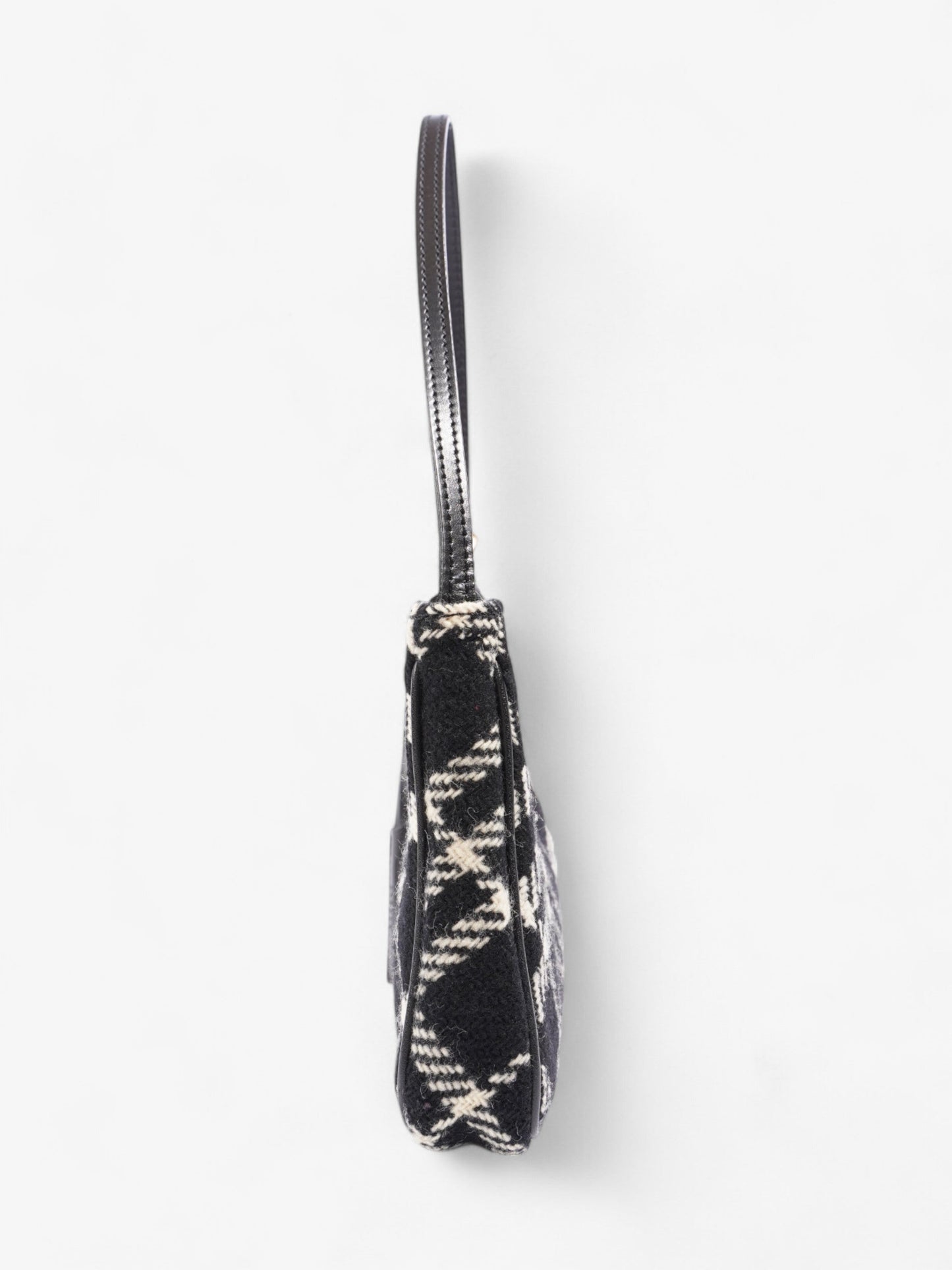 Burberry Check Pochette Black / White Wool