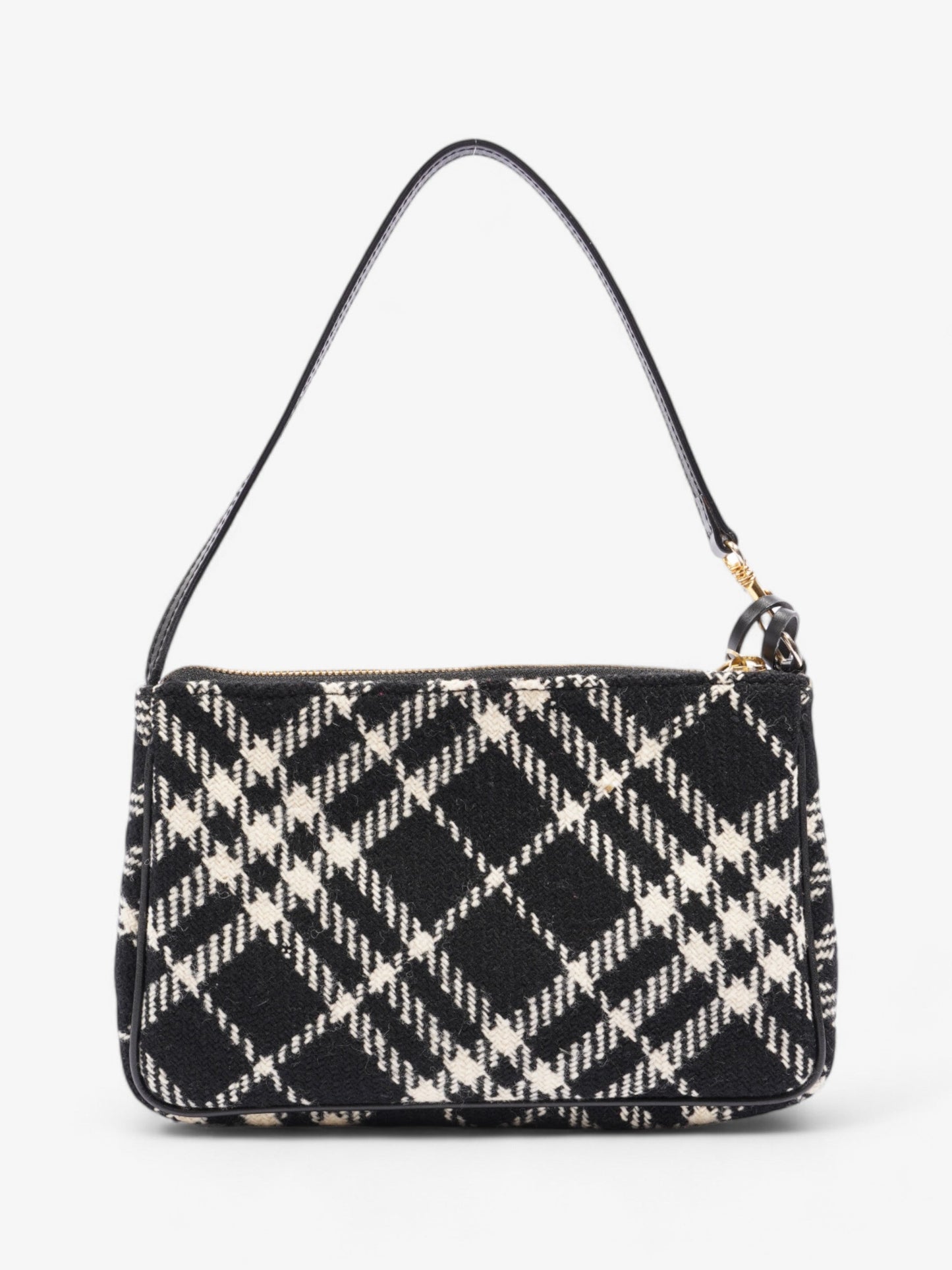 Burberry Check Pochette Black / White Wool