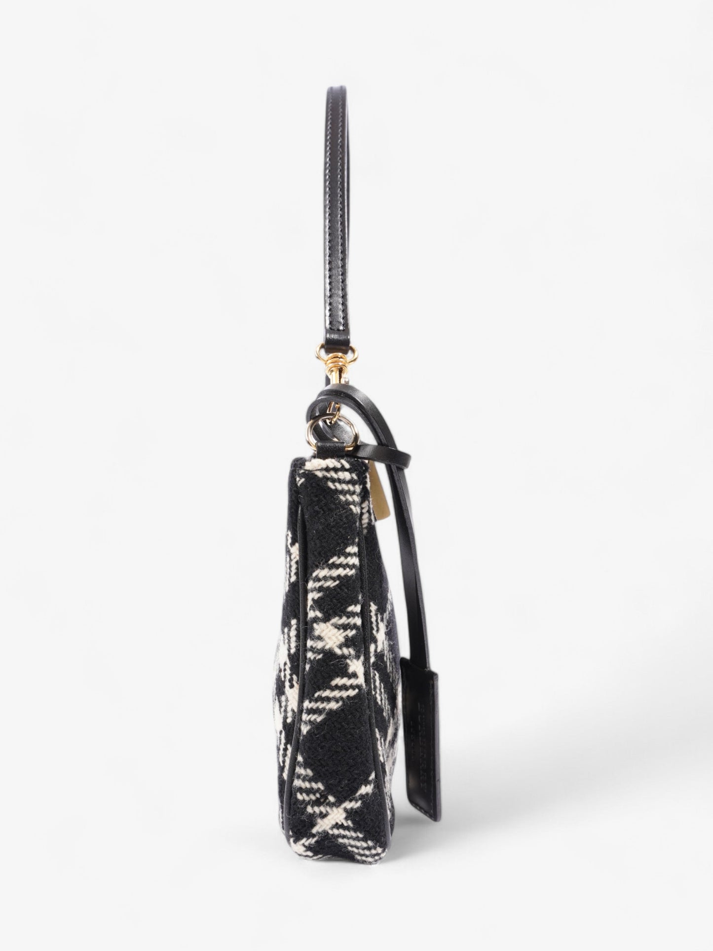 Burberry Check Pochette Black / White Wool
