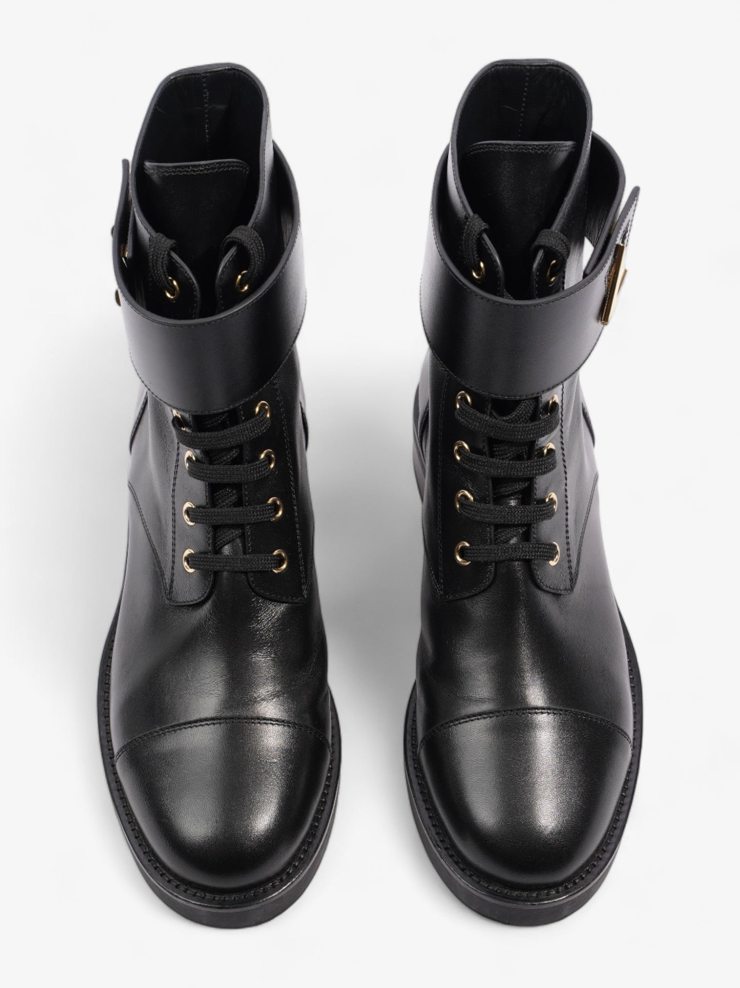 Louis Vuitton Wonderland Lace Up Boots Black Leather UK 40.5 UK 7.5
