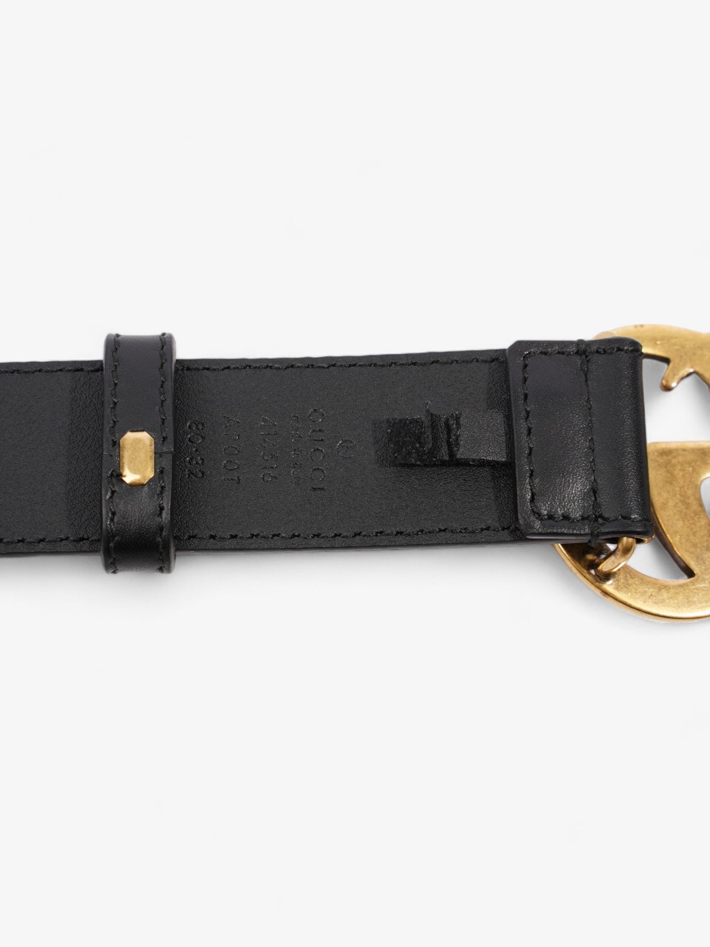 Gucci GG Marmont Thin Belt Black / Gold Leather 80cm / 32"