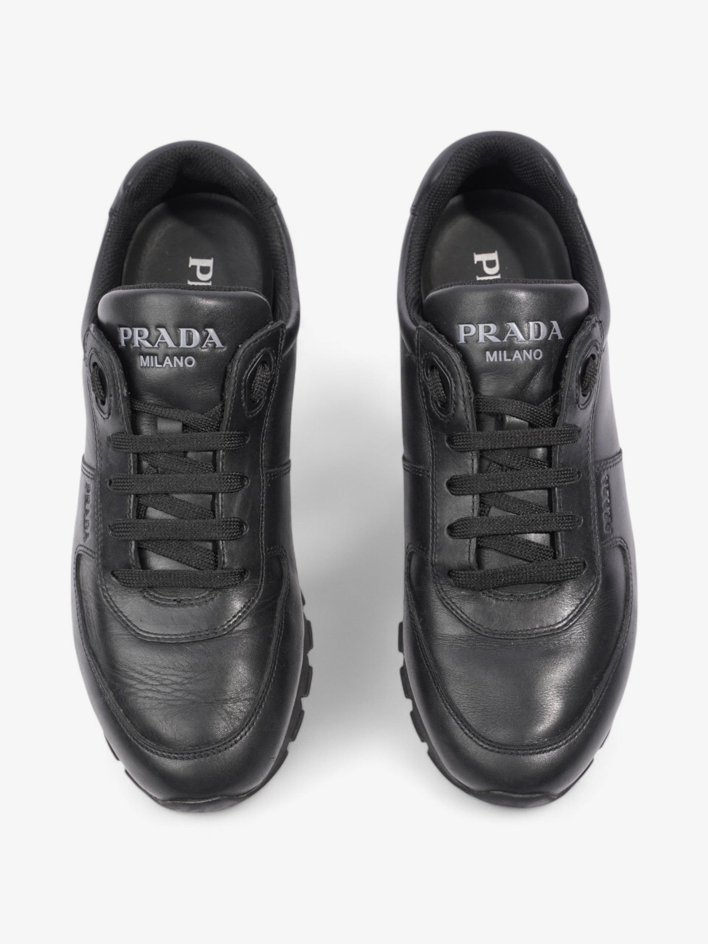 Prada Runners Black Leather EU 41 UK 7