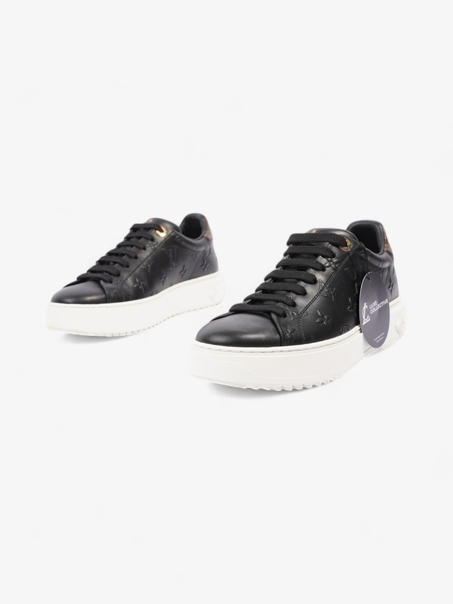 Louis Vuitton Time Out Sneakers Black / Monogram Leather EU 37 UK 4