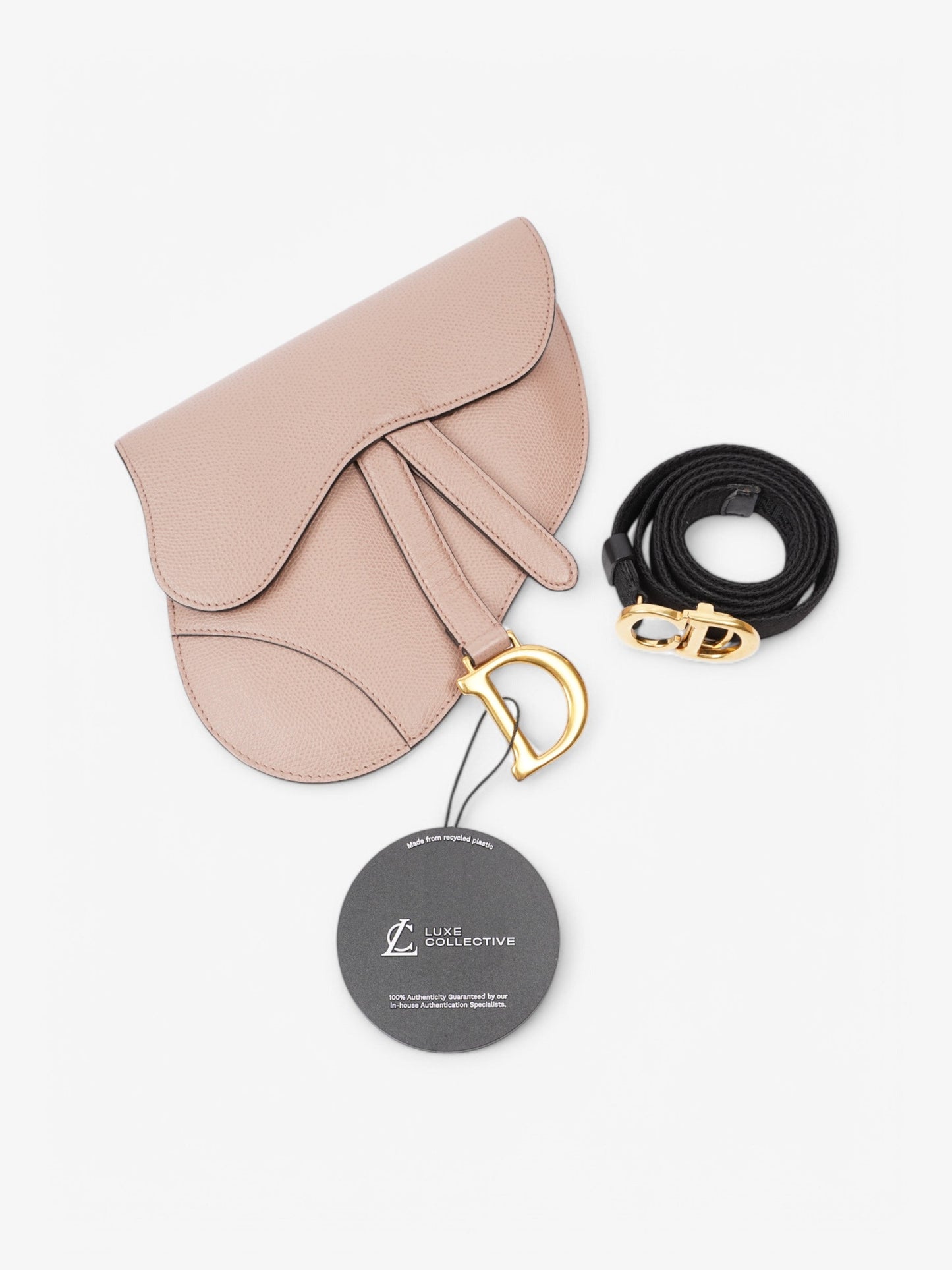 Christian Dior Saddle Belt Bag Rose Beige Calfskin Leather