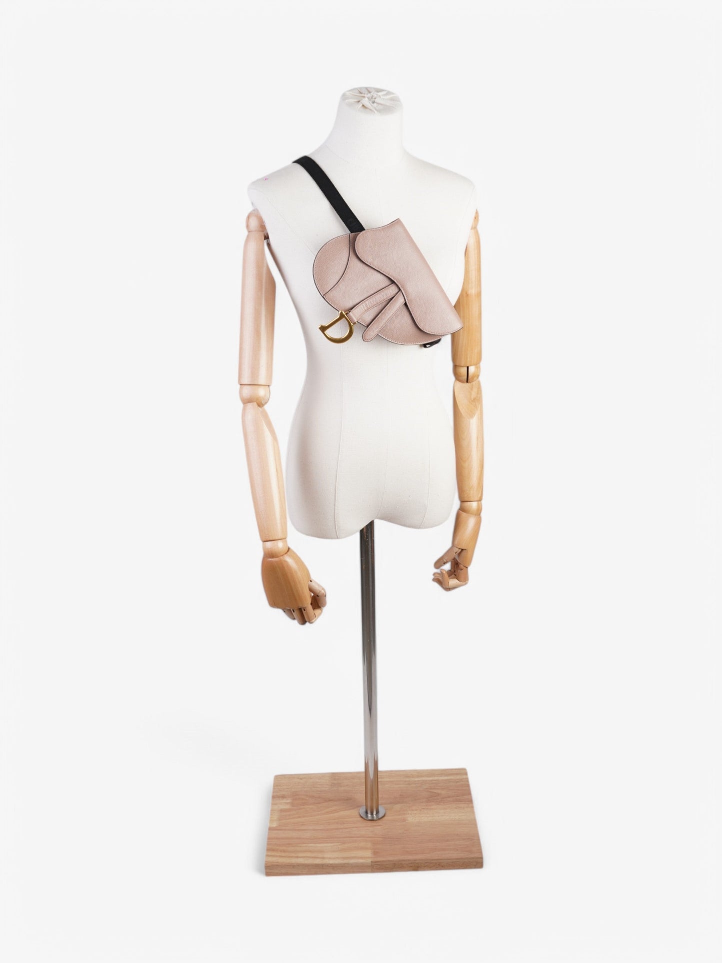 Christian Dior Saddle Belt Bag Rose Beige Calfskin Leather