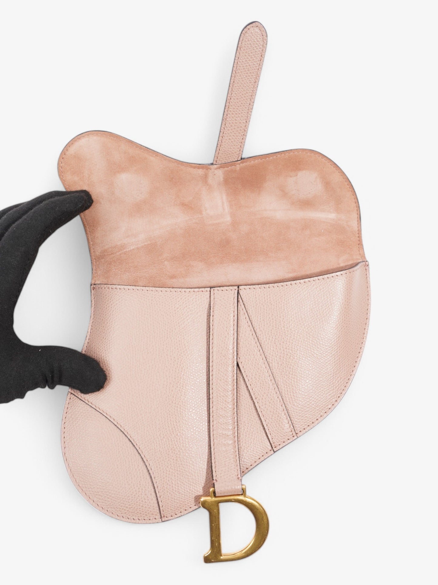 Christian Dior Saddle Belt Bag Rose Beige Calfskin Leather