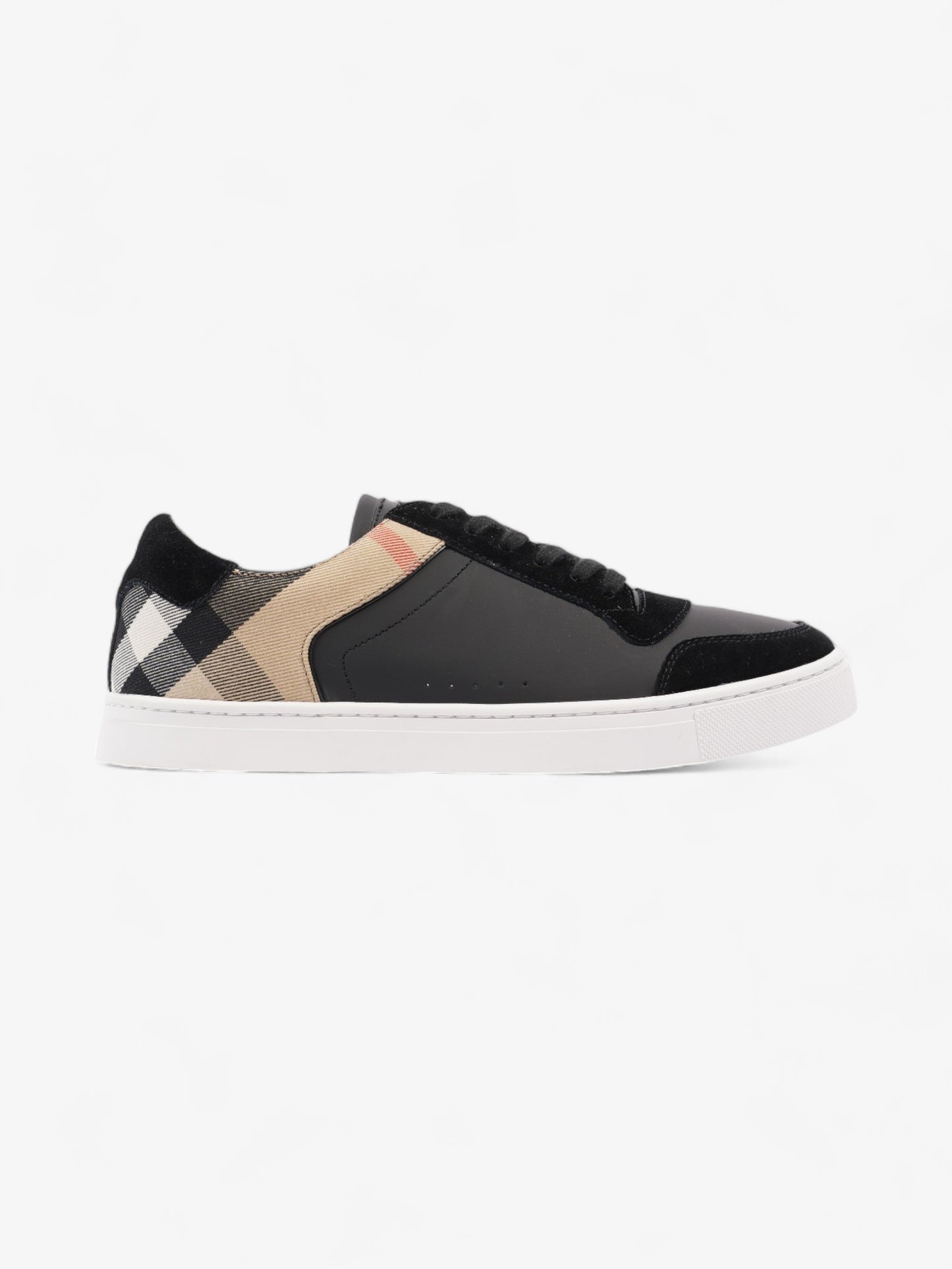 Burberry Vintage Check Panelled Sneakers Black / Nova Check Leather EU 41.5 UK 7.5