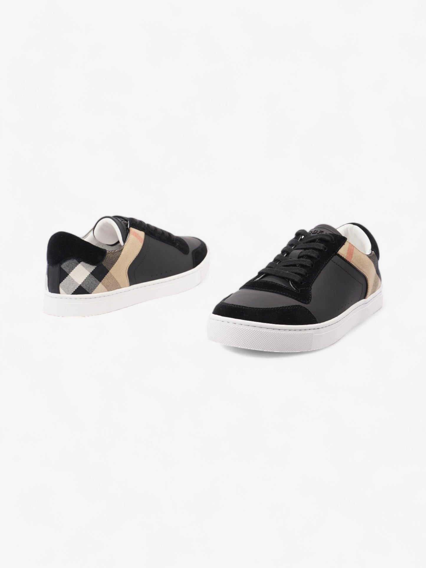 Burberry Vintage Check Panelled Sneakers Black / Nova Check Leather EU 41.5 UK 7.5