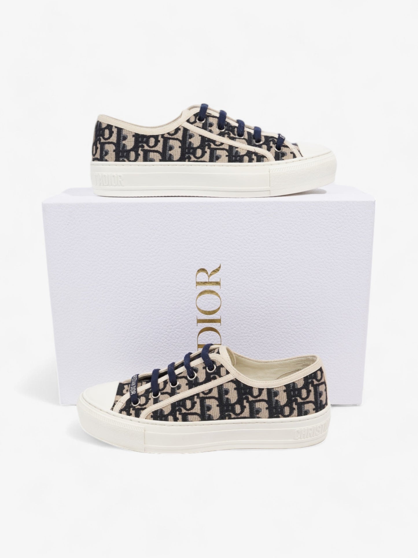 Christian Dior Walk'n'Dior Sneaker Beige / Navy / White Canvas EU 36.5 UK 3.5