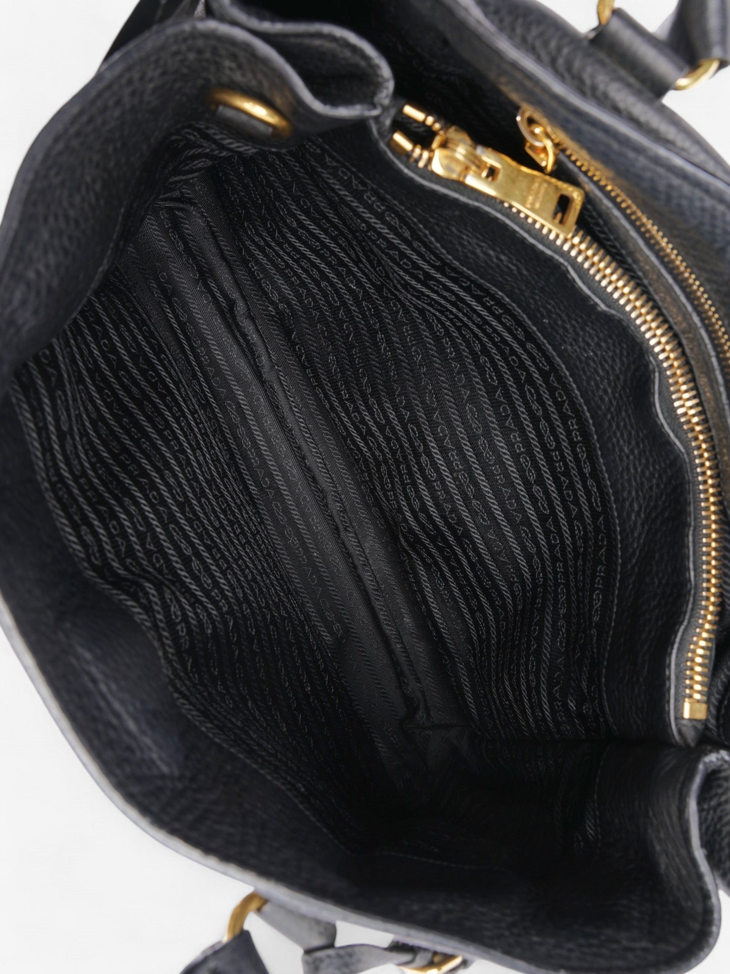 Prada Daino Tote Black Calfskin Leather