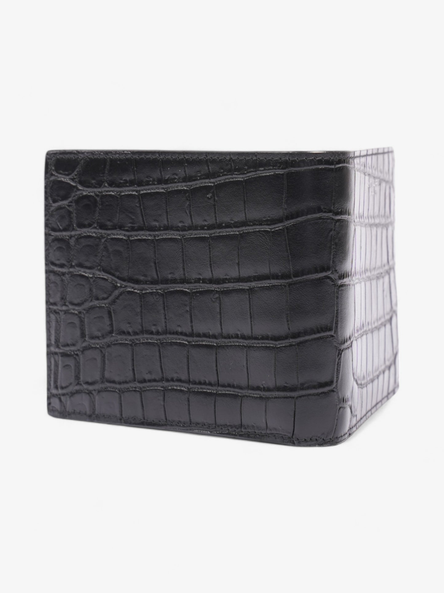 Saint Laurent Bi-Fold Wallet Black Embossed Leather