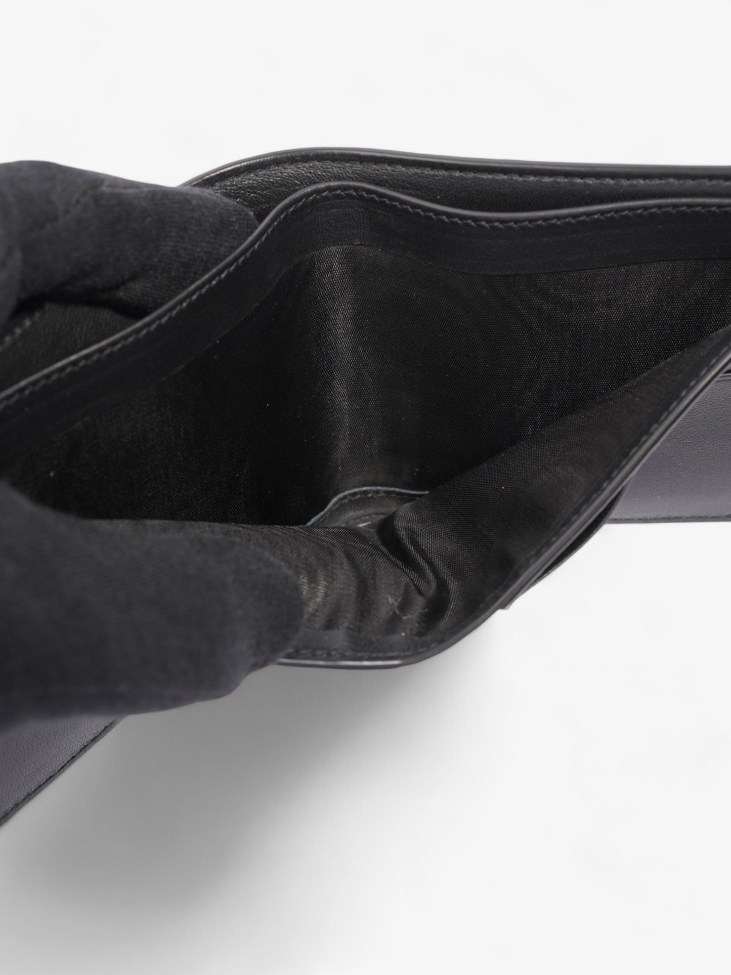 Saint Laurent Bi-Fold Wallet Black Embossed Leather