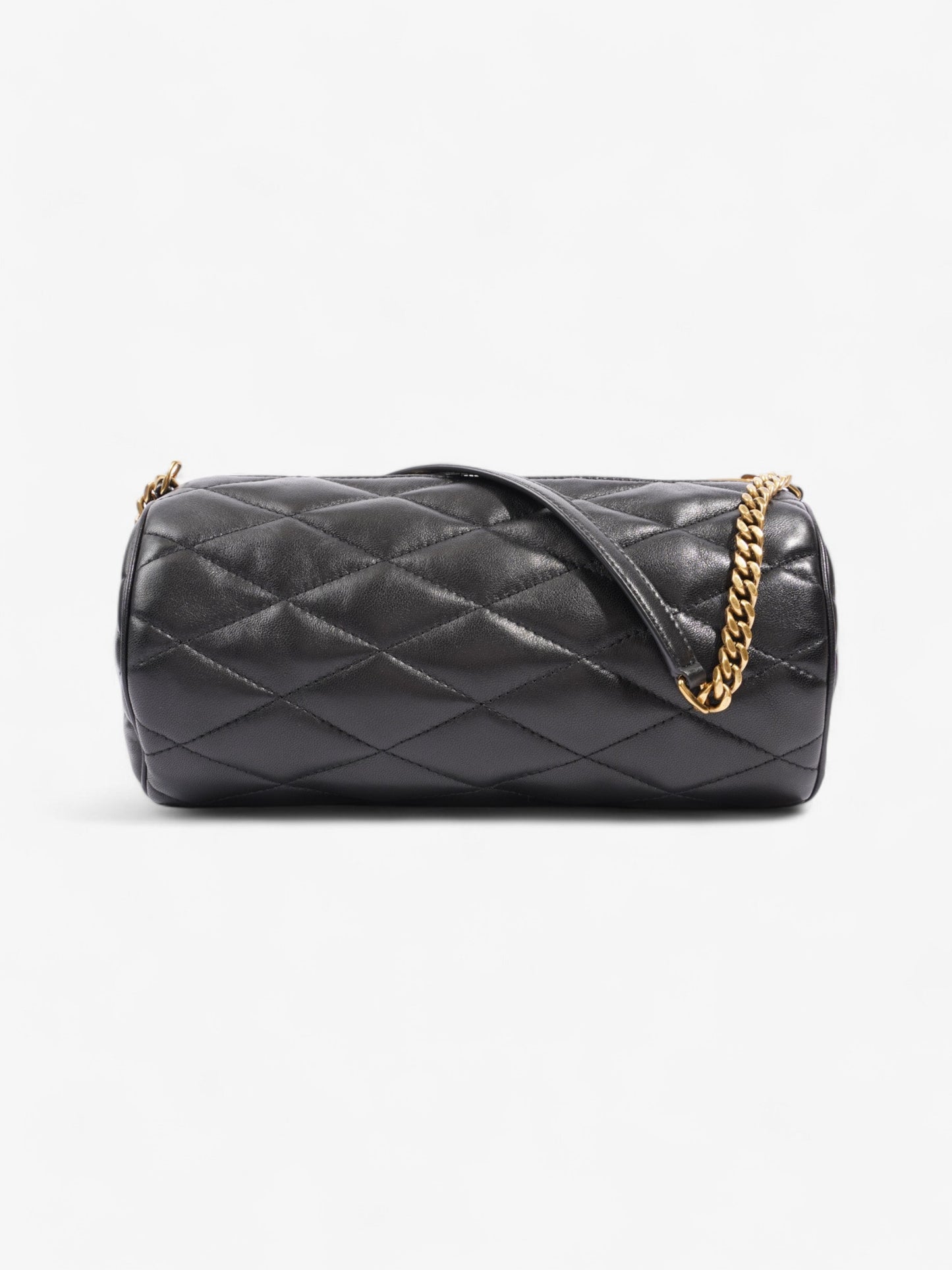 Saint Laurent Sade Tube Bag Black Lambskin Leather Small