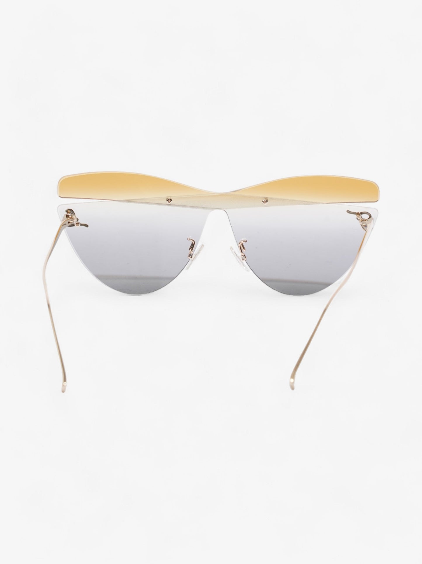 Fendi Cat Eye Sunglasses Gold Base Metal 145mm