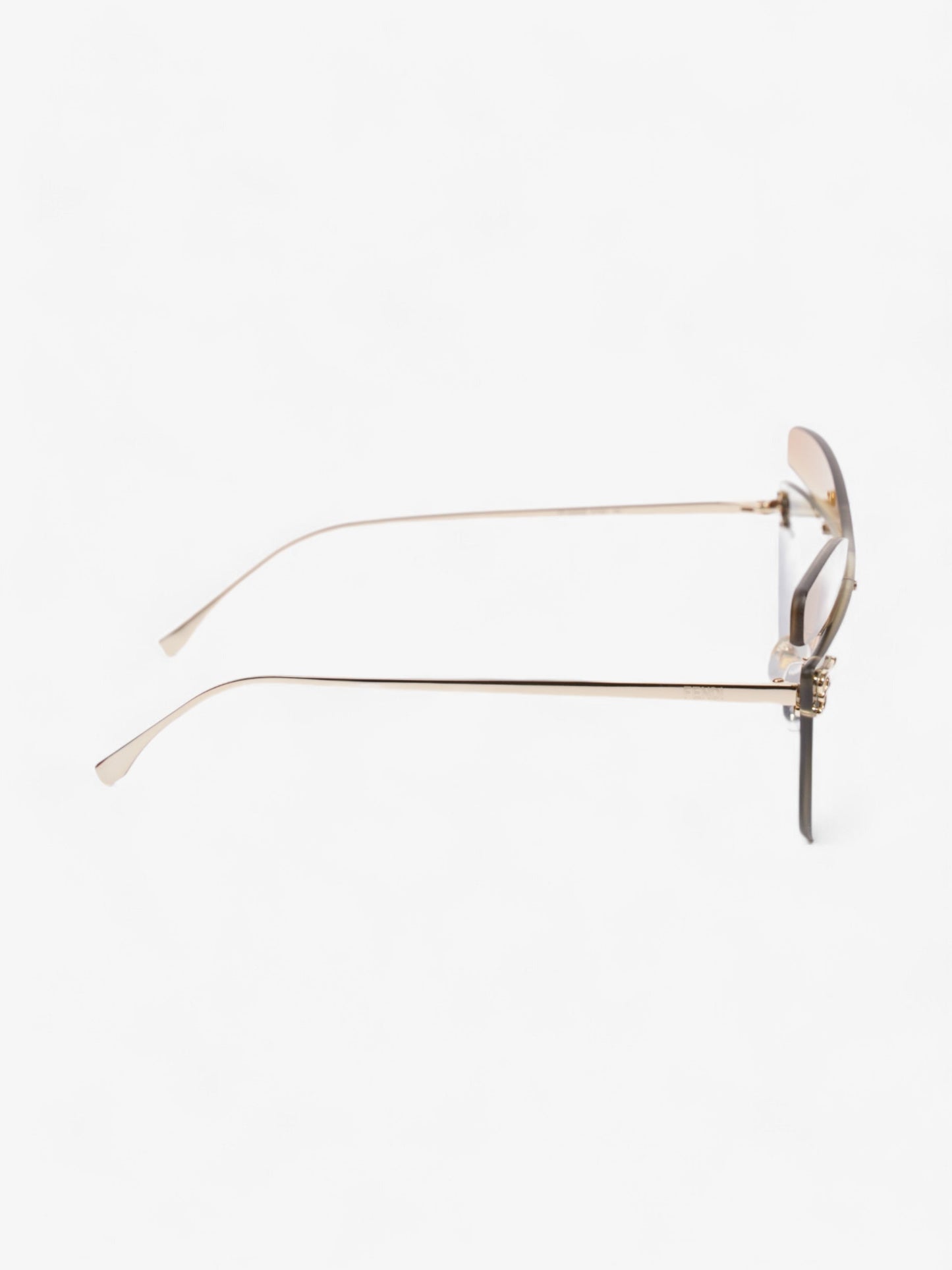 Fendi Cat Eye Sunglasses Gold Base Metal 145mm