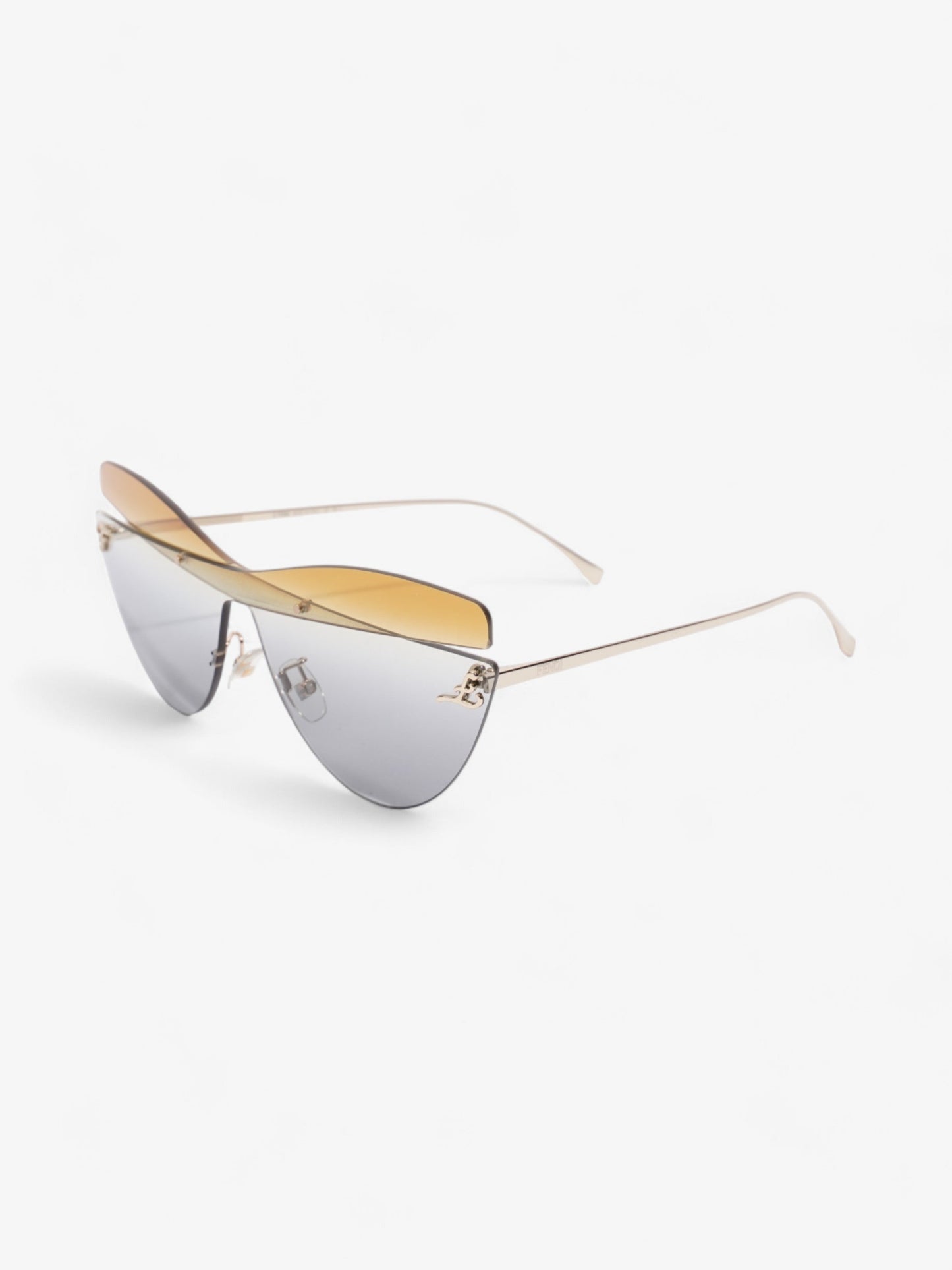 Fendi Cat Eye Sunglasses Gold Base Metal 145mm