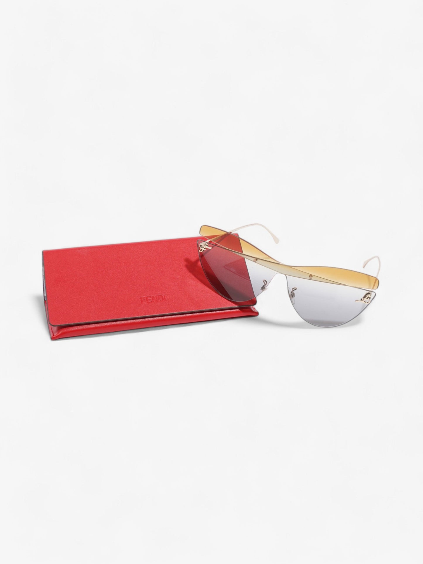 Fendi Cat Eye Sunglasses Gold Base Metal 145mm