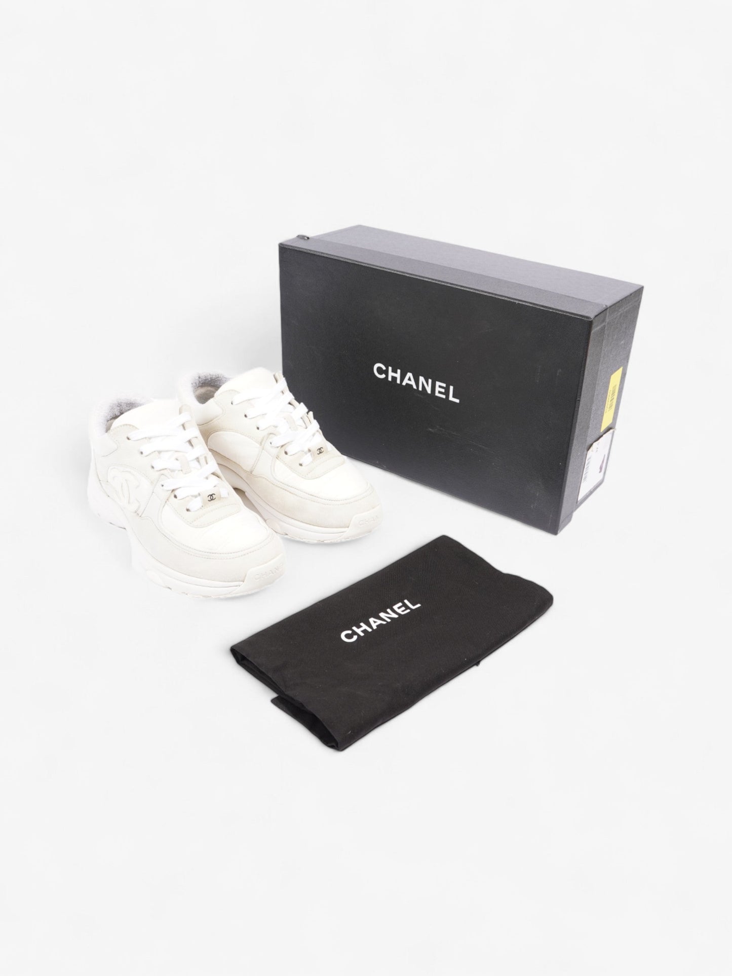 Chanel CC Logo Sneakers White / Cream Suede EU 37.5 UK 4.5