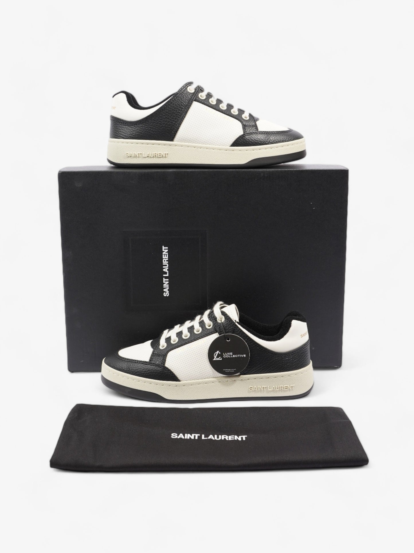 Saint Laurent SL61 Low Sneakers Black / White Leather EU 38 UK 5